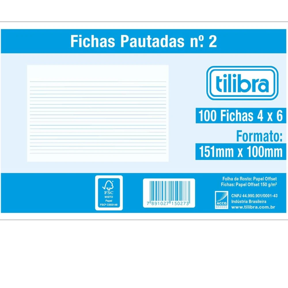 Castro Naves - FICHA PAUTADA NR 2 4x6 152x101MM 150G PT/100 - 13059 01