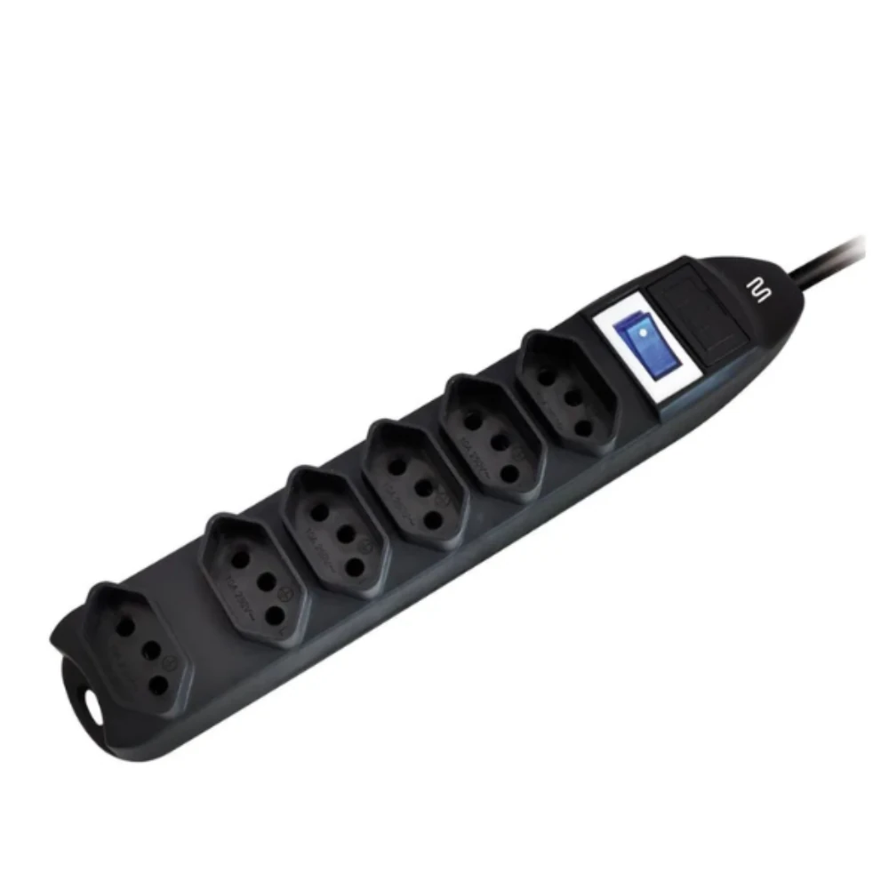 Castro Naves - FILTRO DE LINHA 6 TOMADAS 1M BIVOLT PRETO - 9758 01