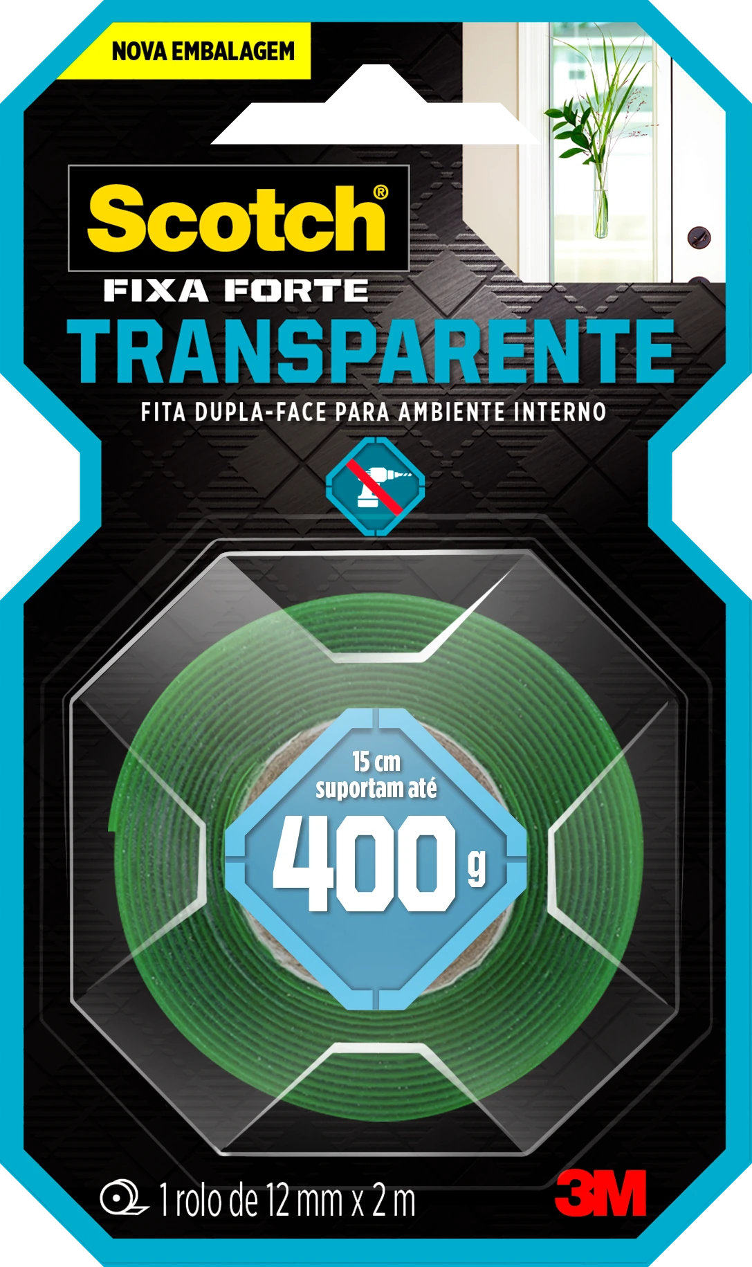 Castro Naves - FITA DUPLA FACE ACRILICA 12MMX2M ATE 400G - 11882 01