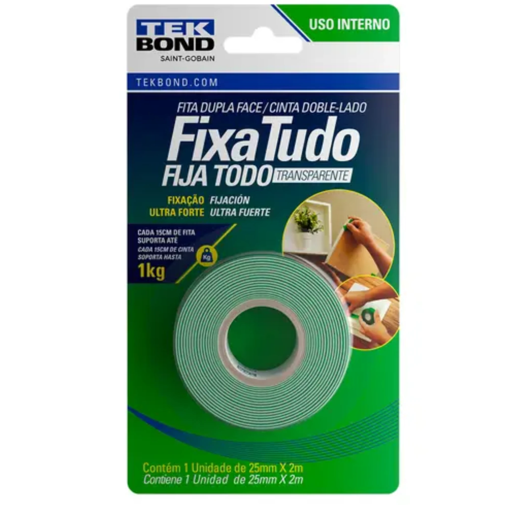 Castro Naves - FITA DUPLA FACE ACRILICA 25MMX2M ATE 400G - 106008 01
