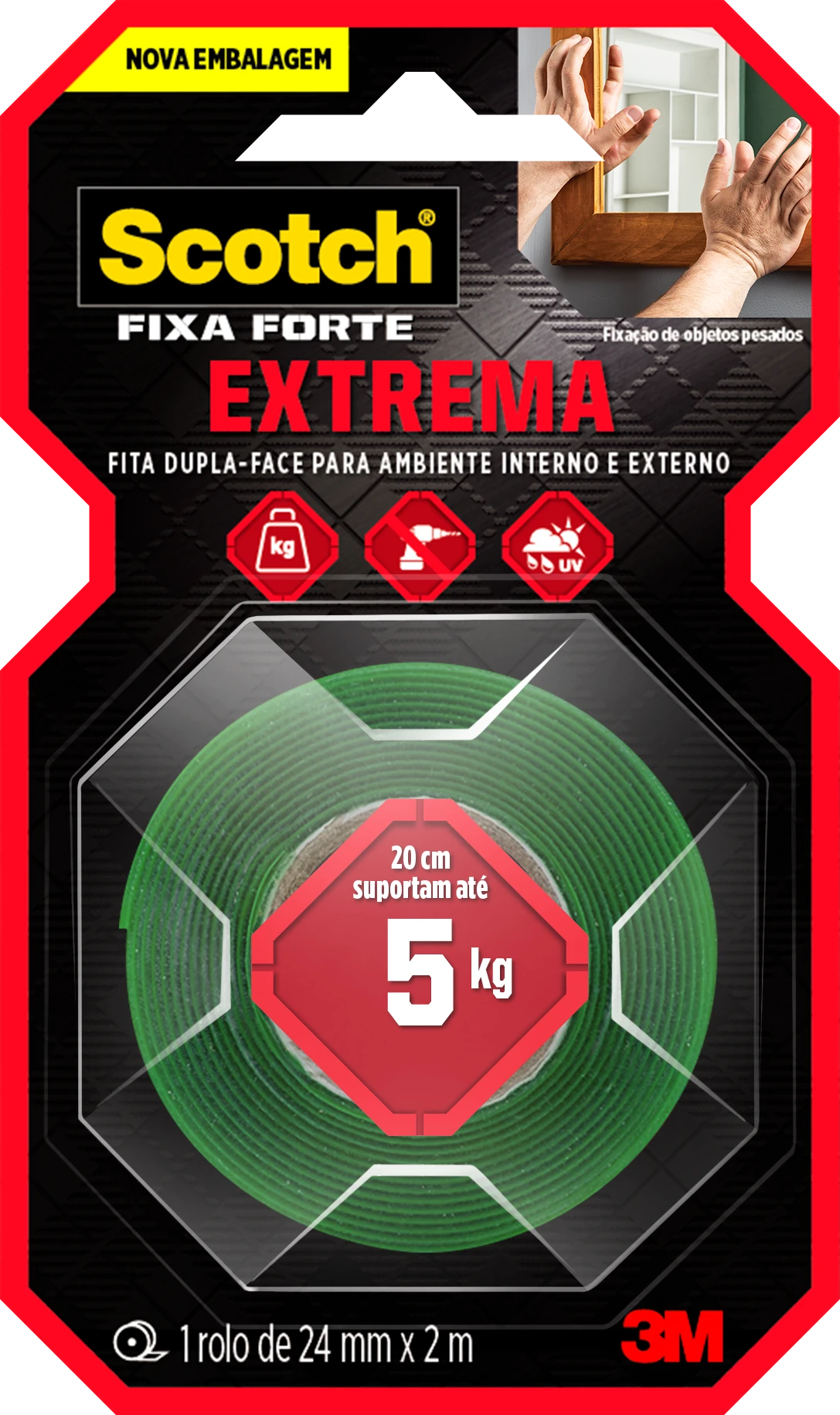 Castro Naves - FITA DUPLA FACE ESPUMA 24MMX2M ATE 5KG - 10548 01