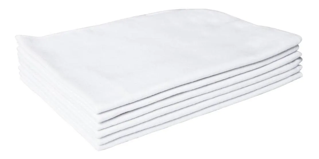 Castro Naves - FLANELA ALGODAO BRANCA 39X59CM PCT/12 - 10205 01