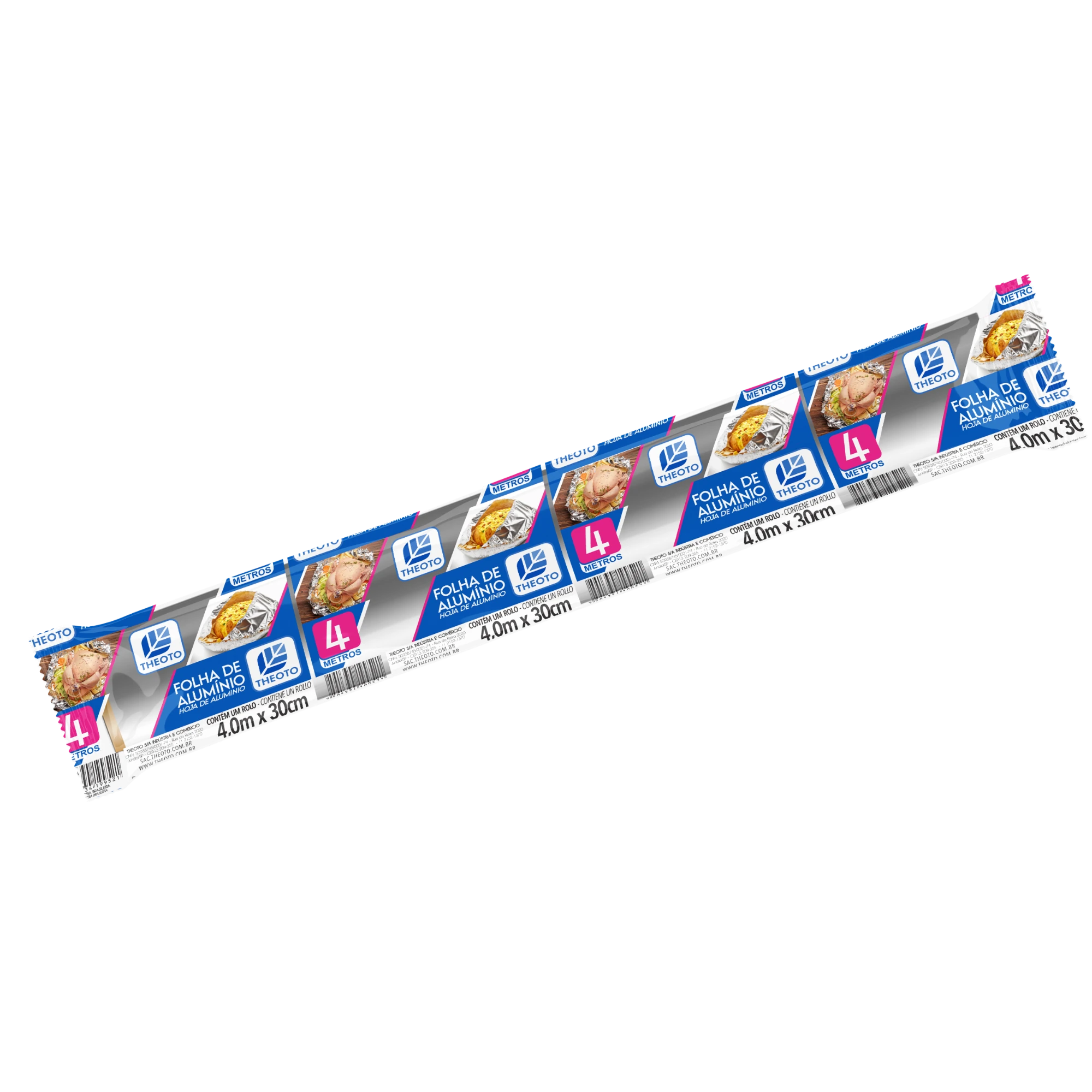 Castro Naves - FOLHA DE ALUMINIO ROLO 30CM X 4M THEOTO - 9378 01