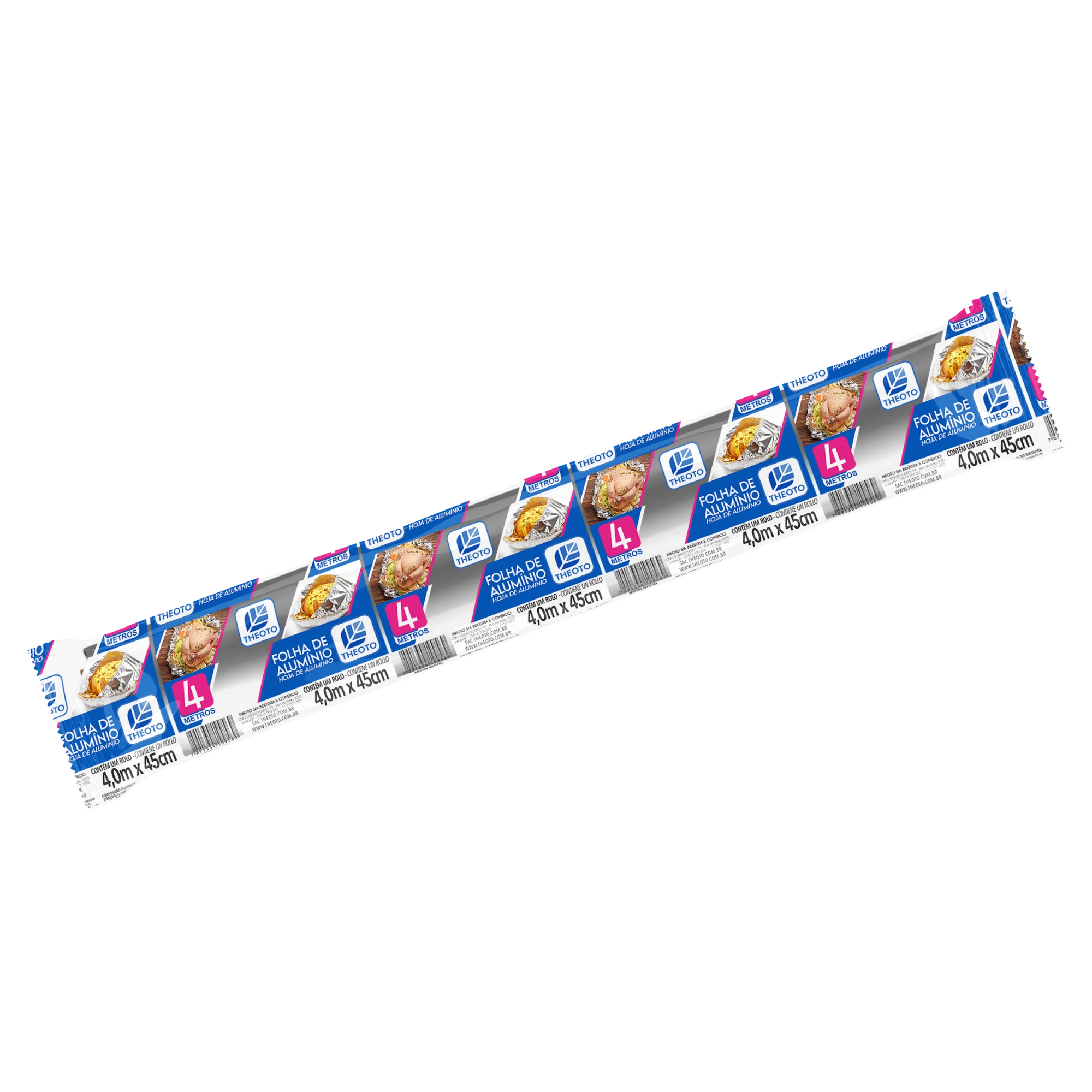 Castro Naves - FOLHA DE ALUMINIO ROLO 45CM X 4M THEOTO - 9379 01