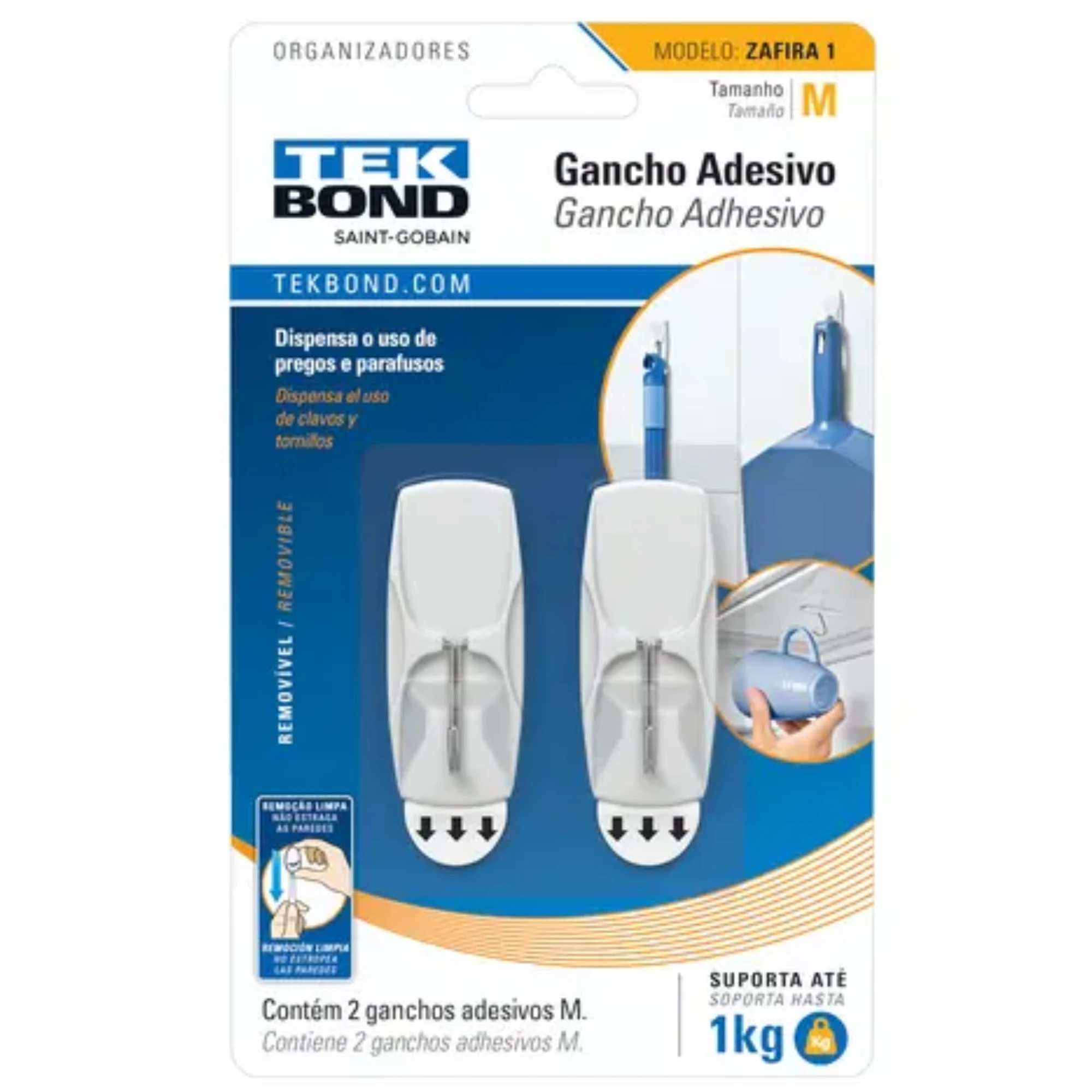 Castro Naves - GANCHO ADESIVO ZAFIRA BRANCO U C/2 - 106026 01