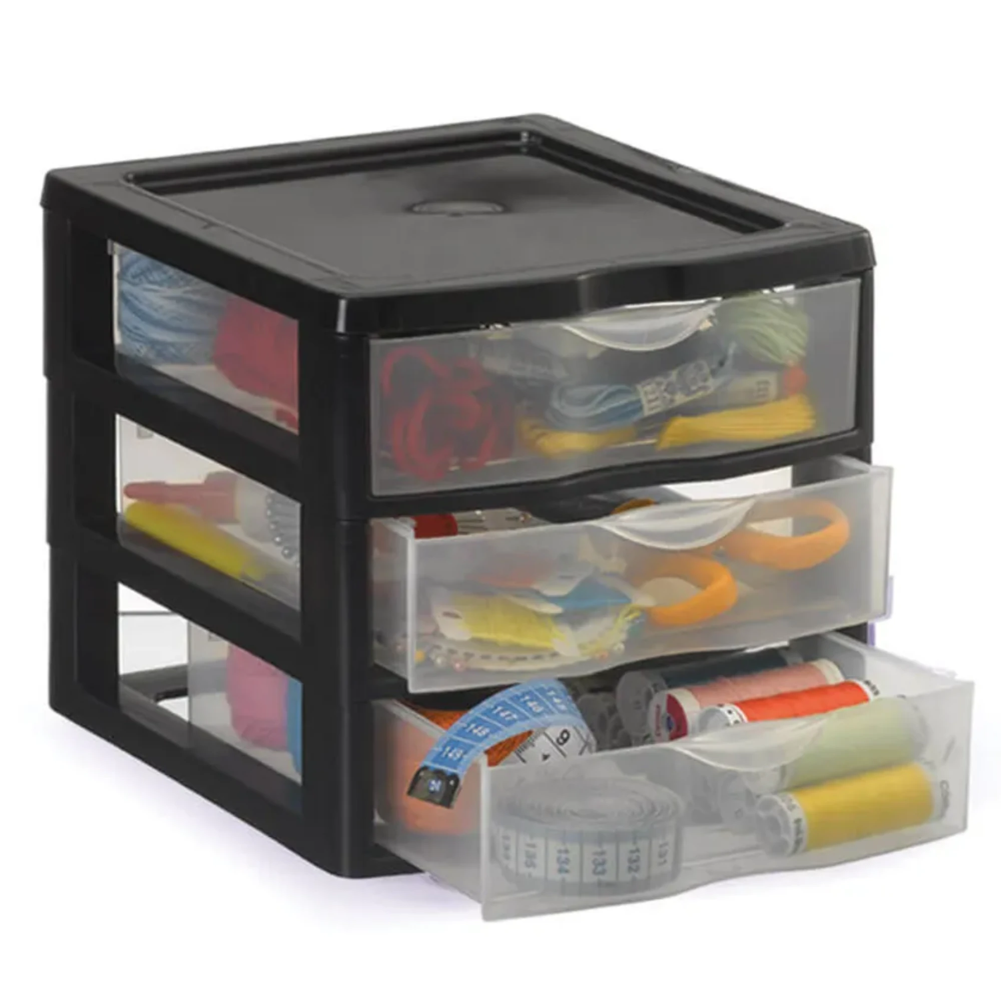 Castro Naves - GAVETEIRO PLASTICO PEQUENO PRETO 3 ANDARES - 72900 01