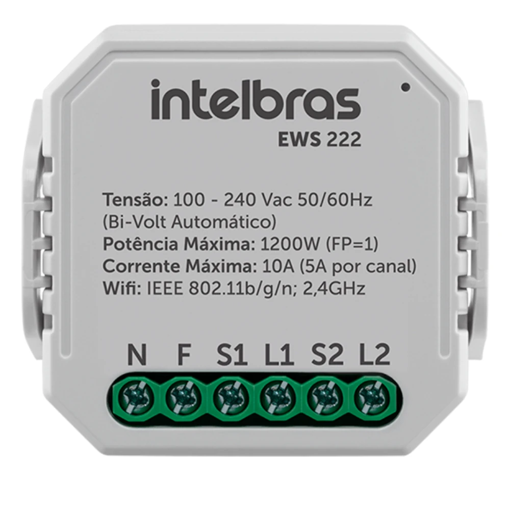 Imagem - Interruptor Controlador de Cargas Wifi 2/2 EWS 222. Torne sua casa inteligente. Compatível com interruptor