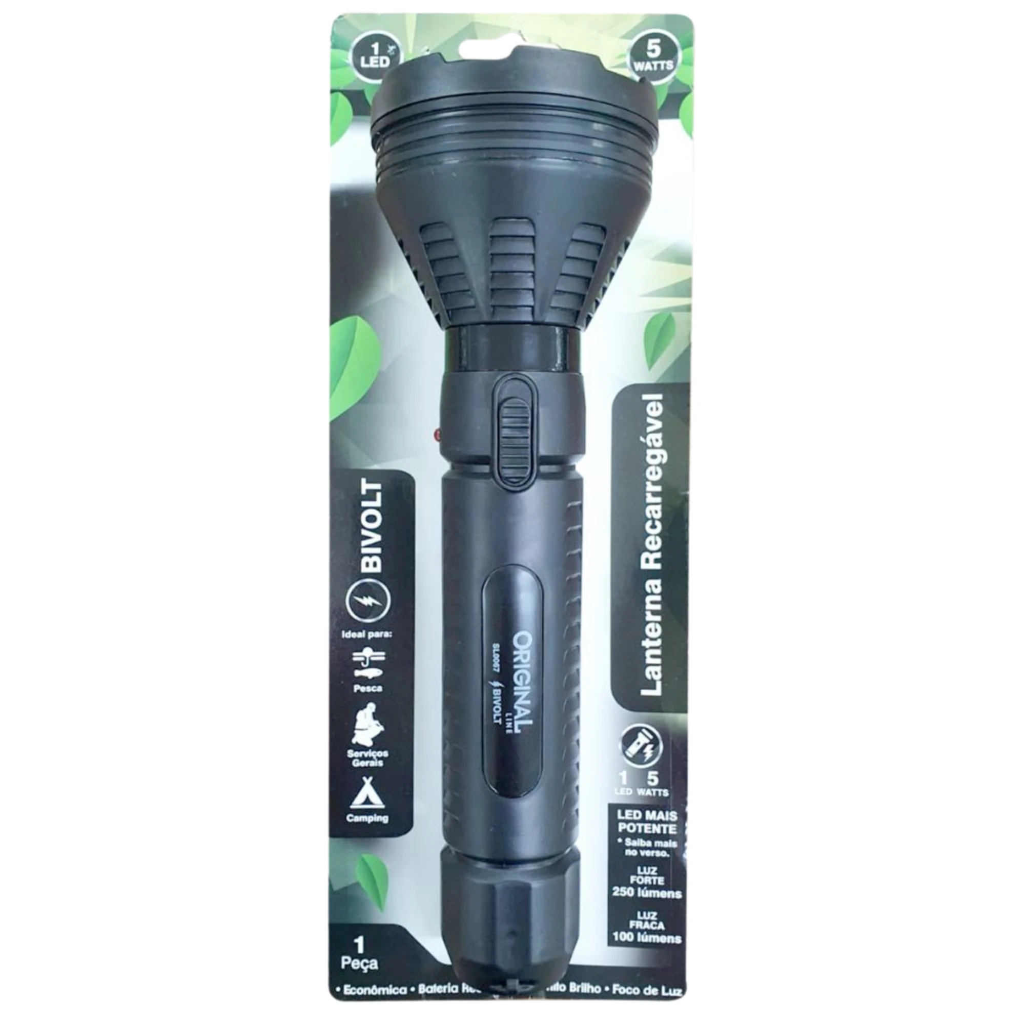 Castro Naves - LANTERNA 5W LED RECARREGAVEL BIVOLT - 9733 01
