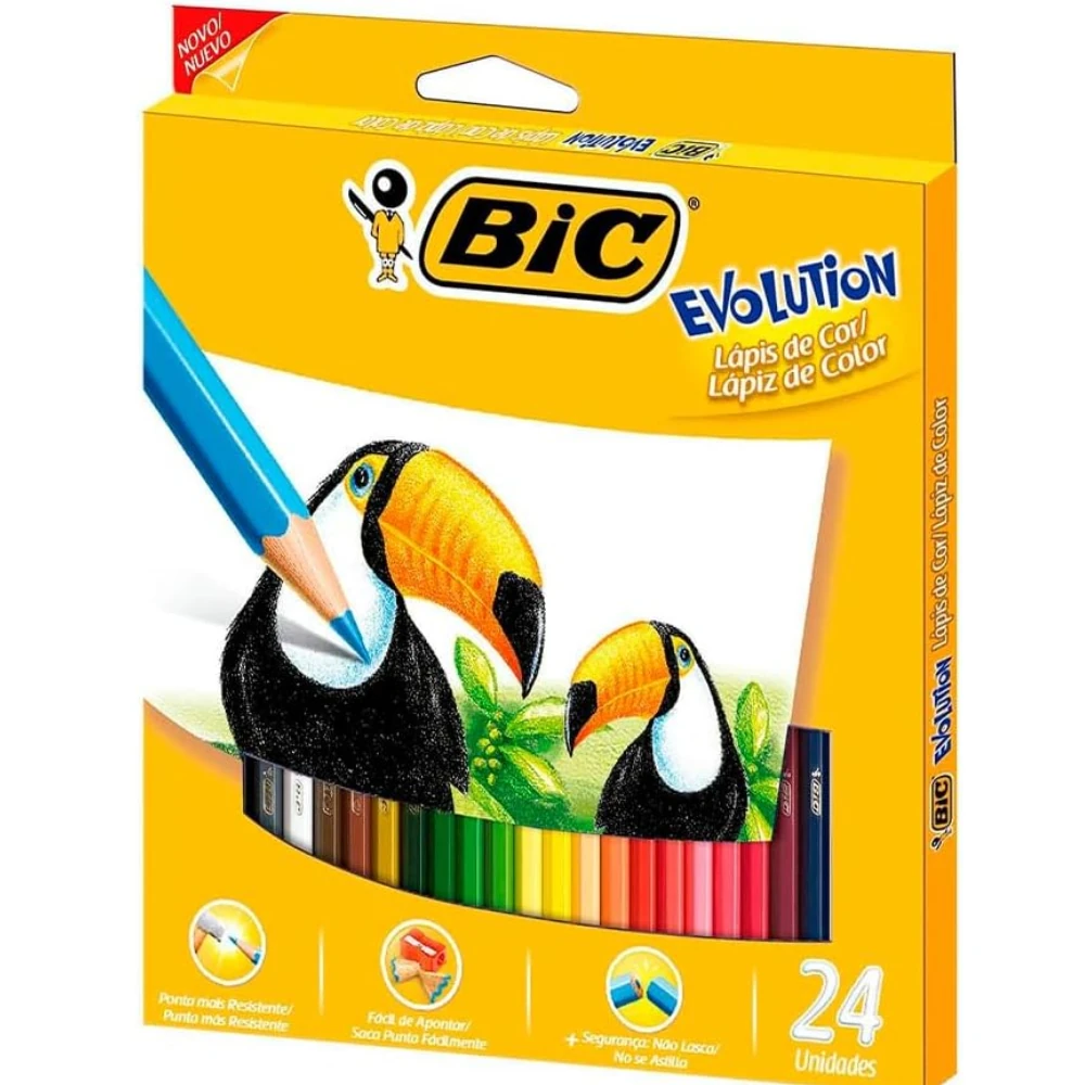 Imagem - Lápis de Cor Evolution Sextavado BIC com 24 Cores