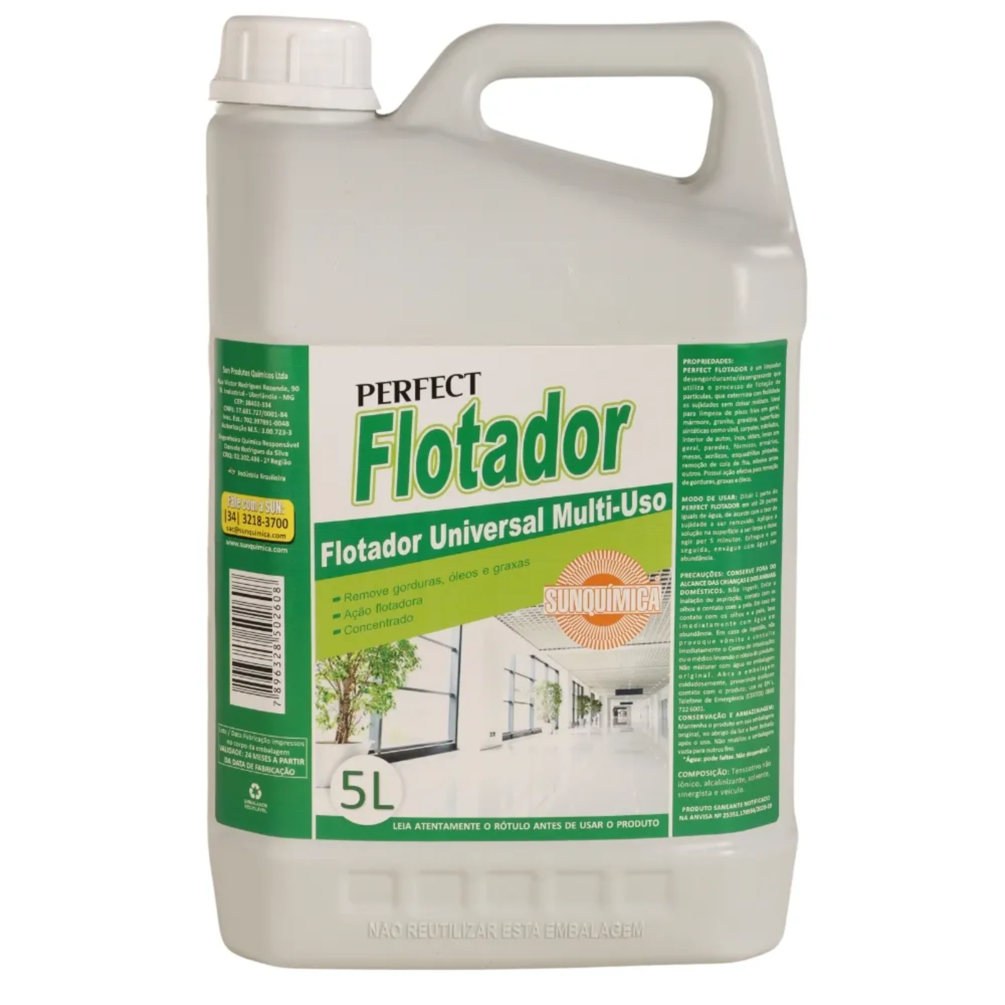 Imagem - Limpador Multiuso Concentrado Biodegradável Perfect Cleaner Flotador 5L Rende até 55 Litros