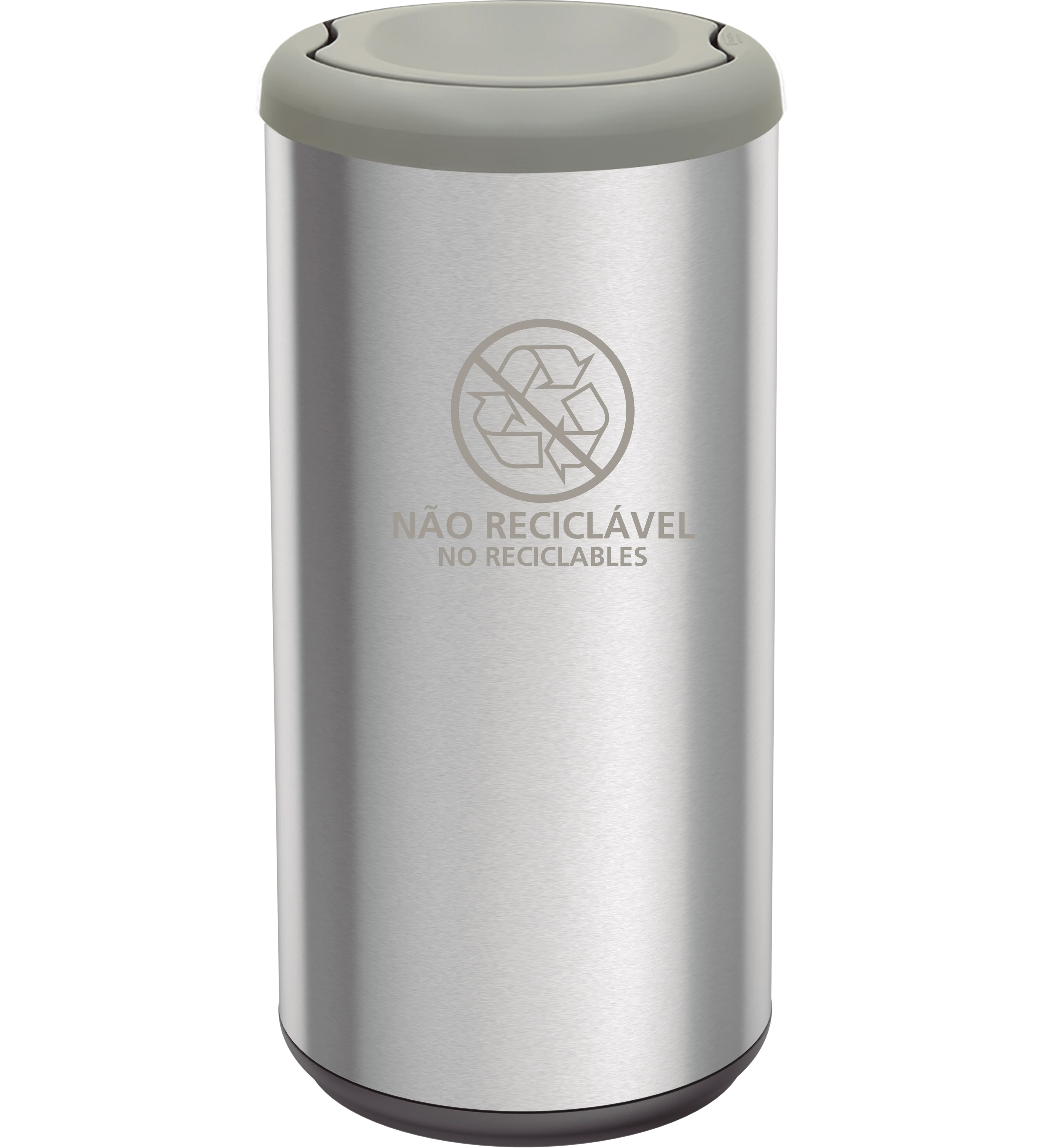 Castro Naves - LIXEIRA INOX 40L RED. C/TPA BASCUL. CINZA - 8807 01
