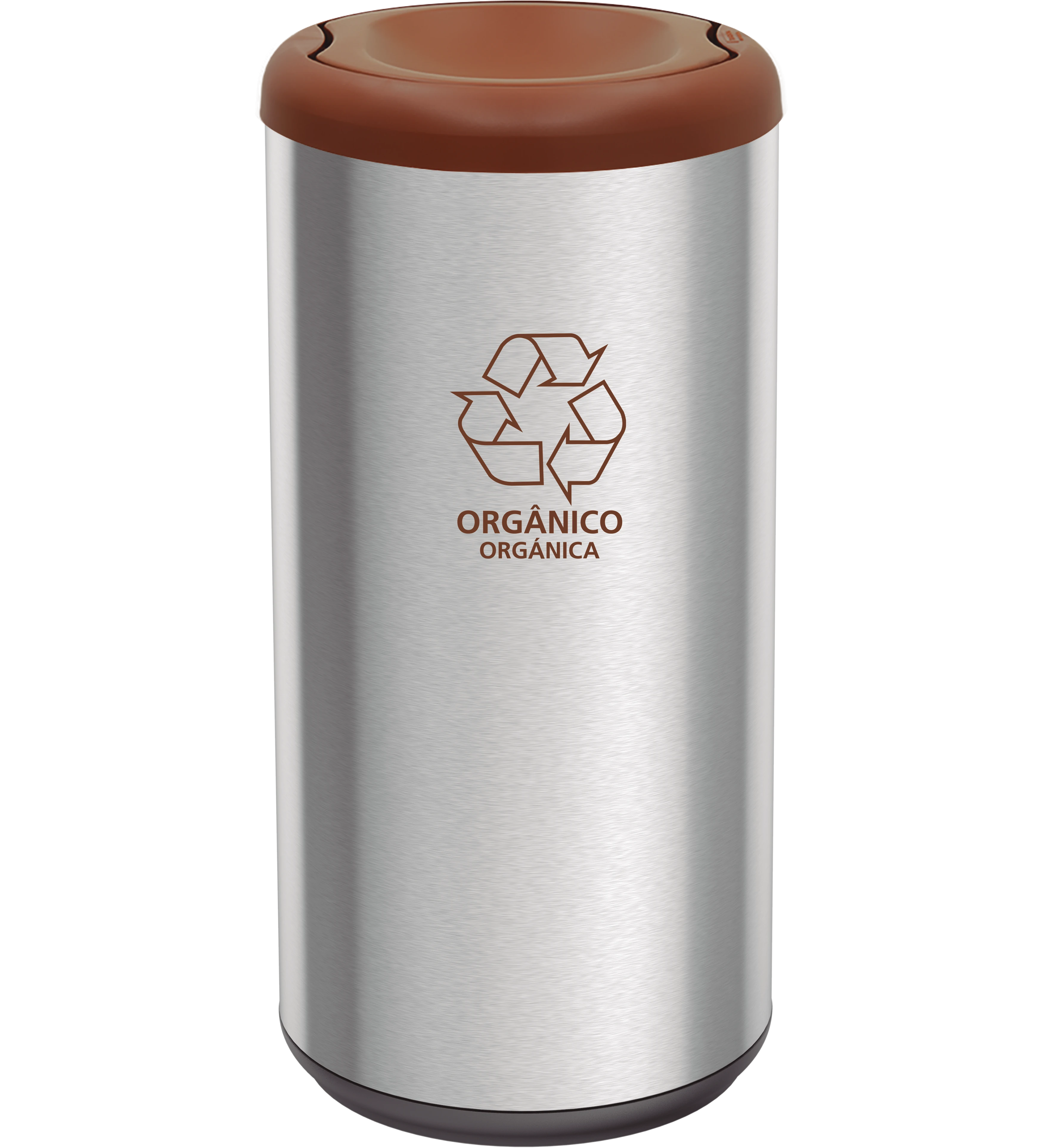 Castro Naves - LIXEIRA INOX 40L RED. C/TPA BASCUL. MARROM - 10904 01