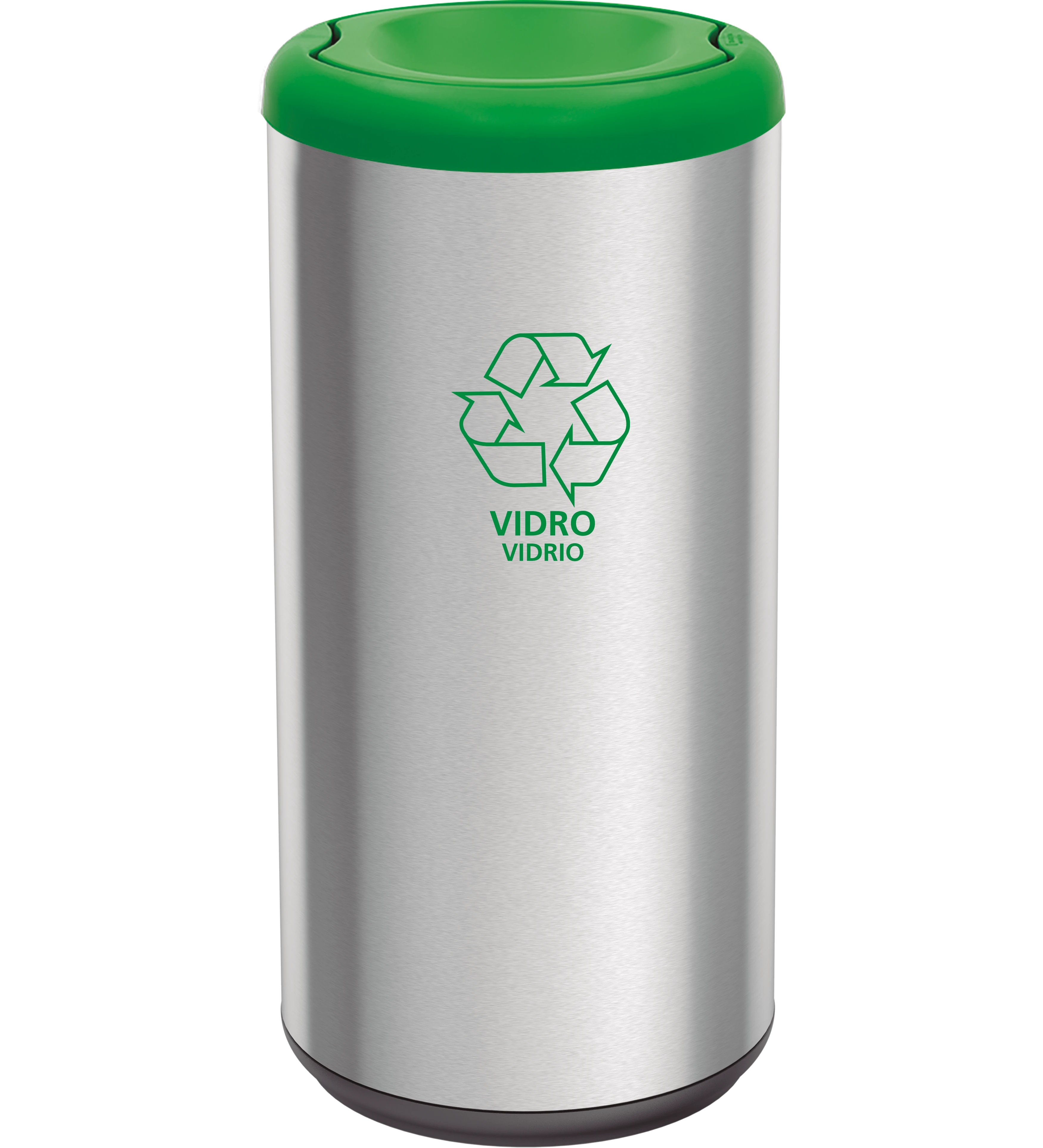 Castro Naves - LIXEIRA INOX 40L RED. C/TPA BASCUL. VERDE - 10907 01