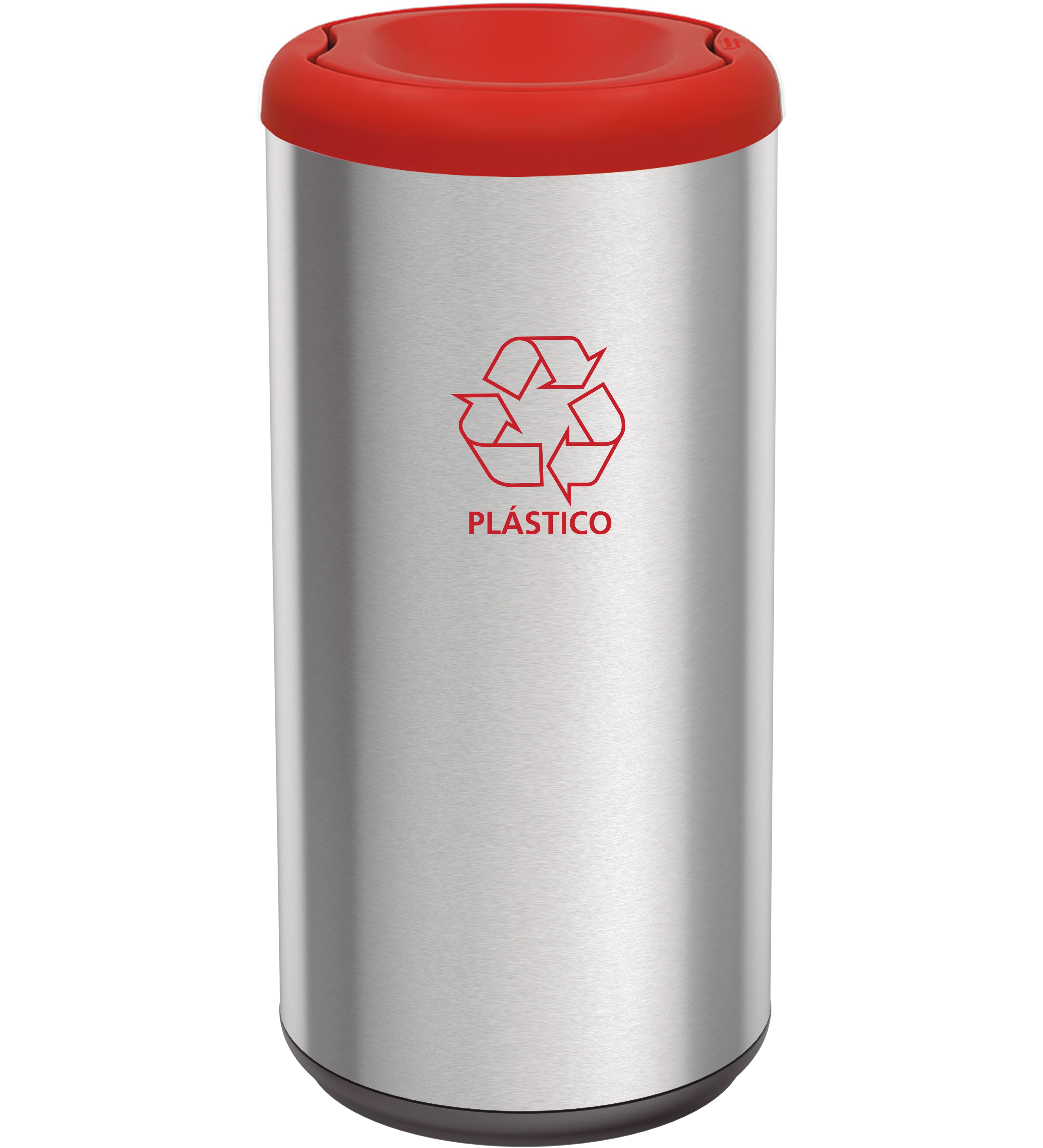 Castro Naves - LIXEIRA INOX 40L RED. C/TPA BASCUL. VERMELHA - 10903 01