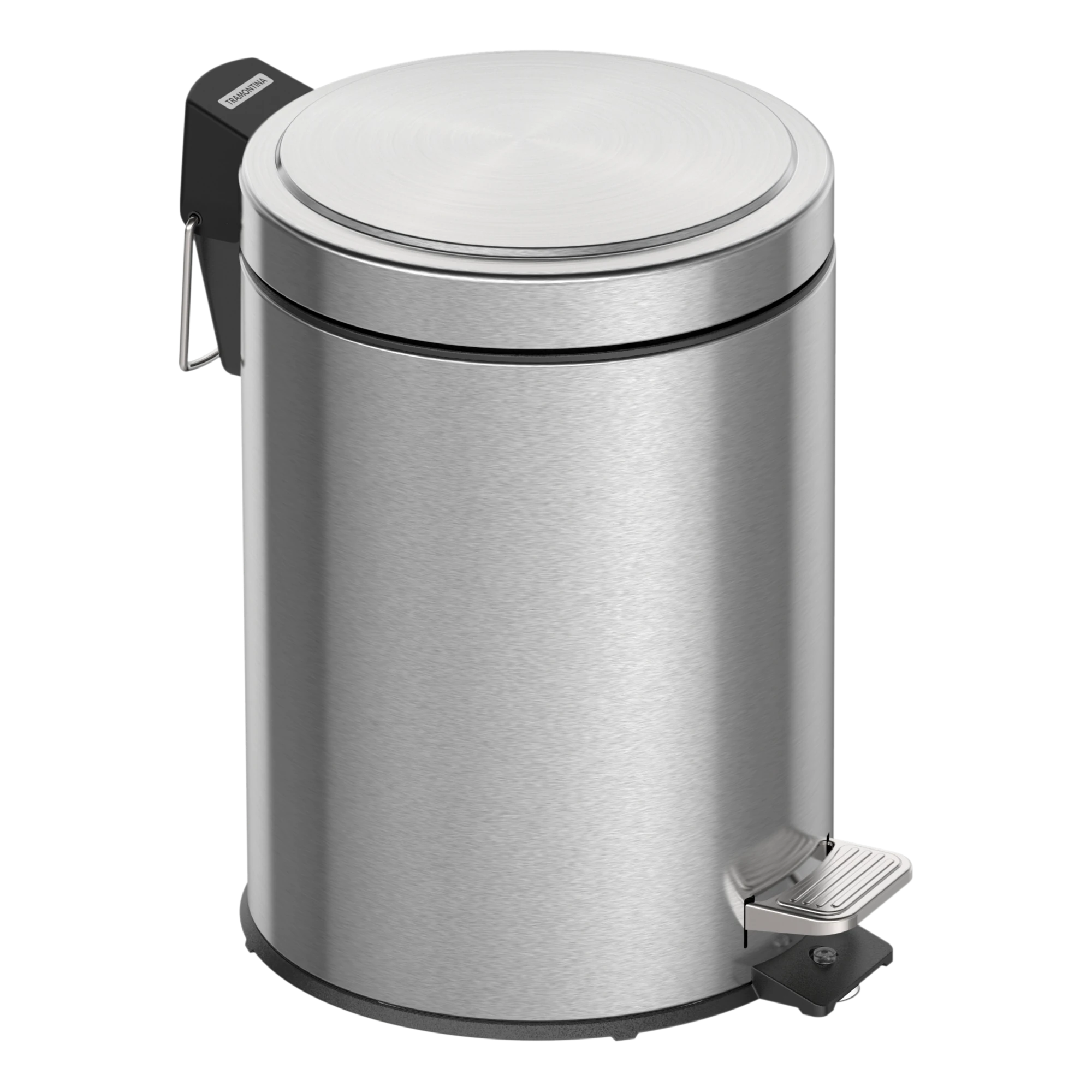 Castro Naves - LIXEIRA INOX C/PEDAL  5L RED. C/BALDE BRASIL - 9622 01