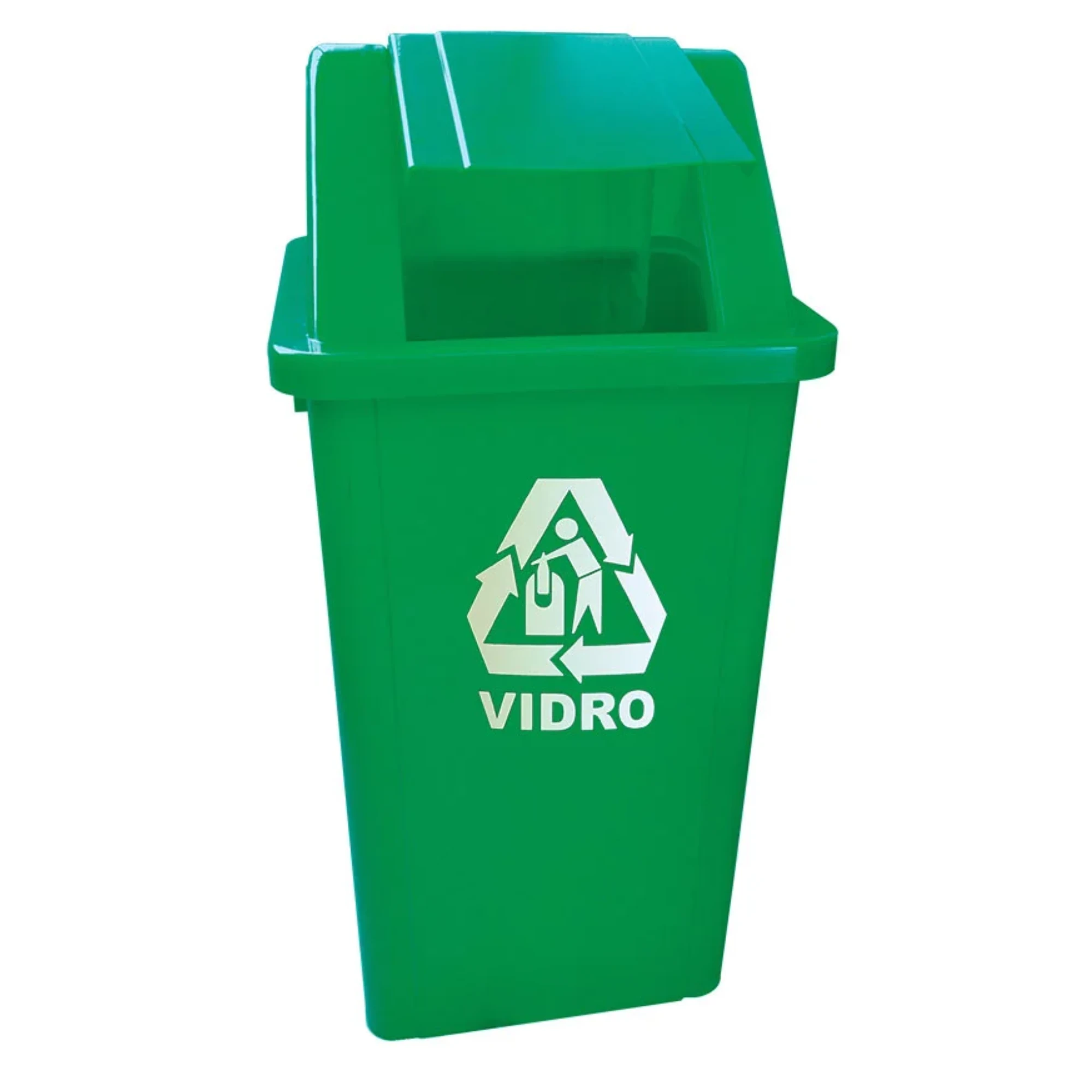 Castro Naves - LIXEIRA PLAST. 100L QUAD. VERDE C/TPA. BASC. - 10507 01