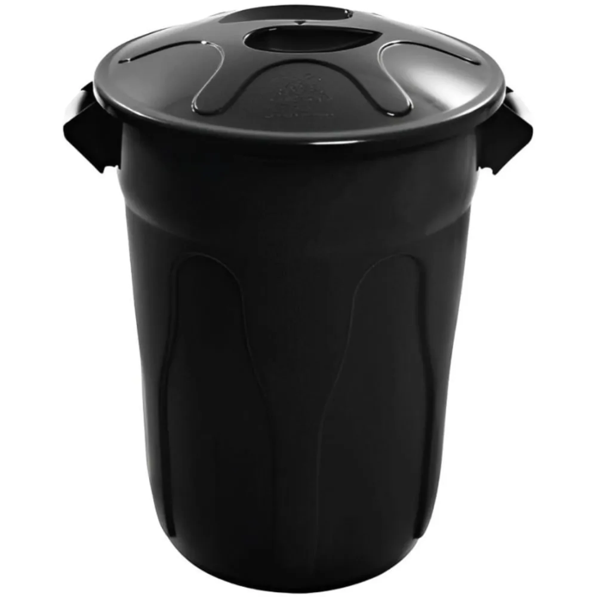 Castro Naves - LIXEIRA PLAST. 100L REDONDA PRETA C/TAMPA - 105594 01