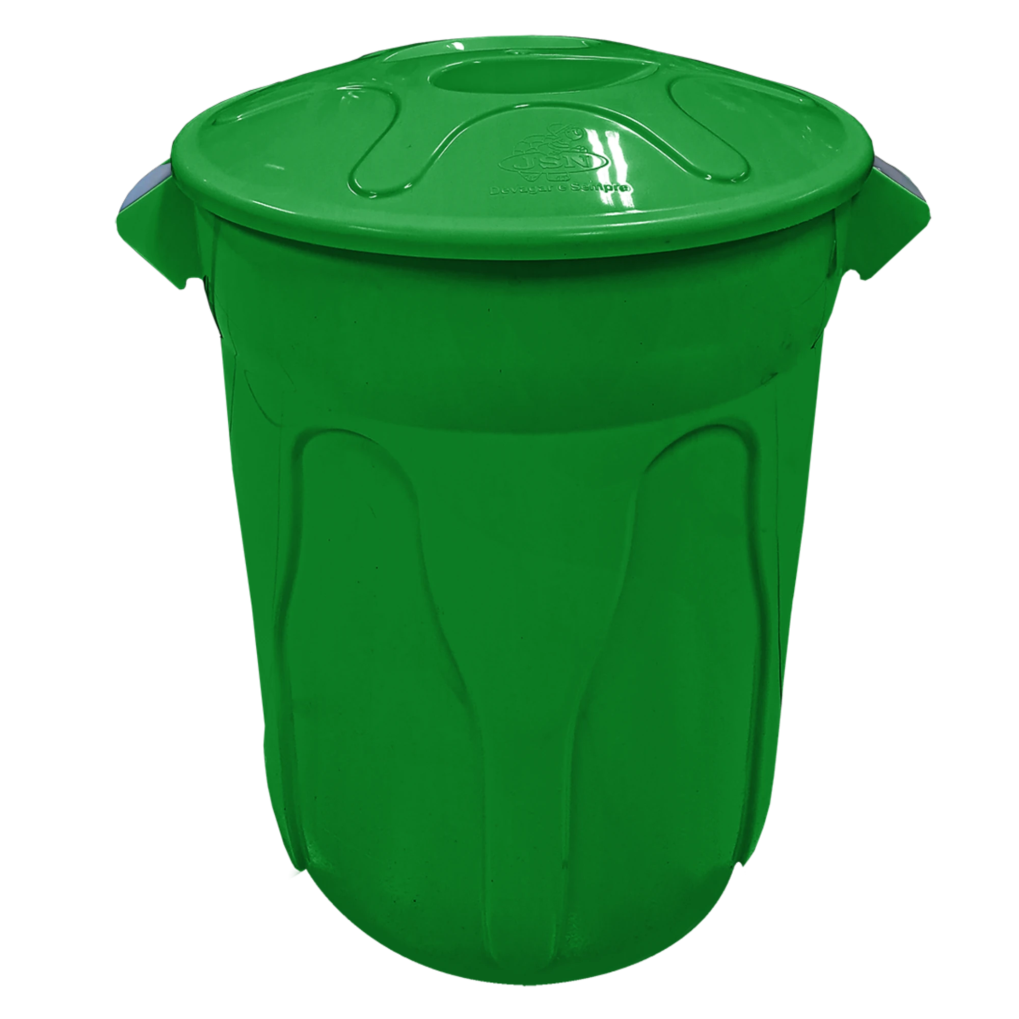 Castro Naves - LIXEIRA PLAST. 100L REDONDA VERDE C/TAMPA - 105597 01