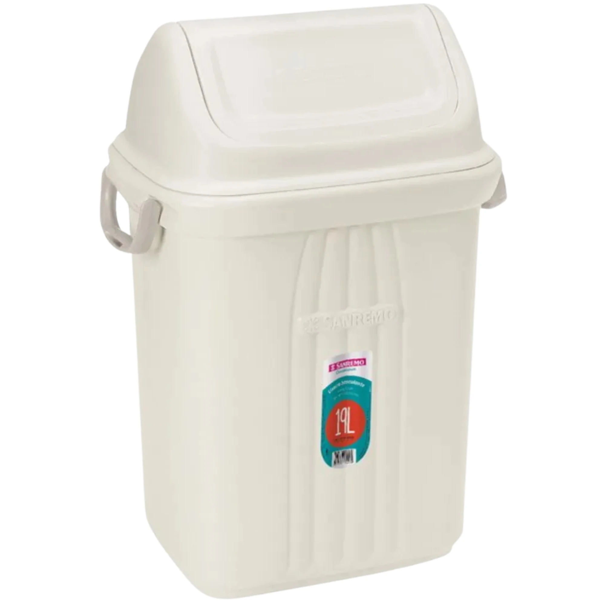 Castro Naves - LIXEIRA PLAST. 19L RETANG. CINZA C/TPA BASC. - 14901 01