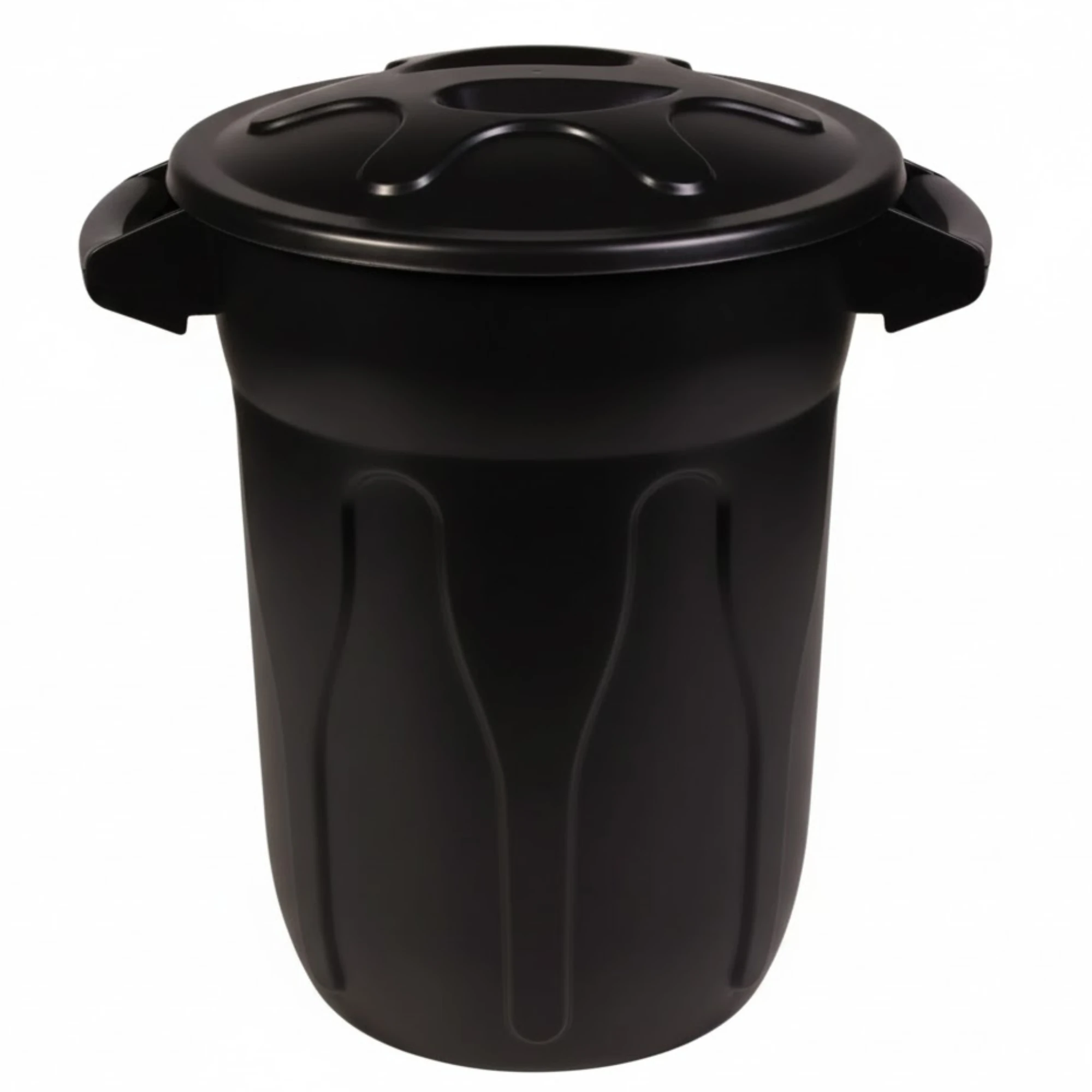 Castro Naves - LIXEIRA PLAST. 20L REDONDA PRETA C/TAMPA - 105575 01