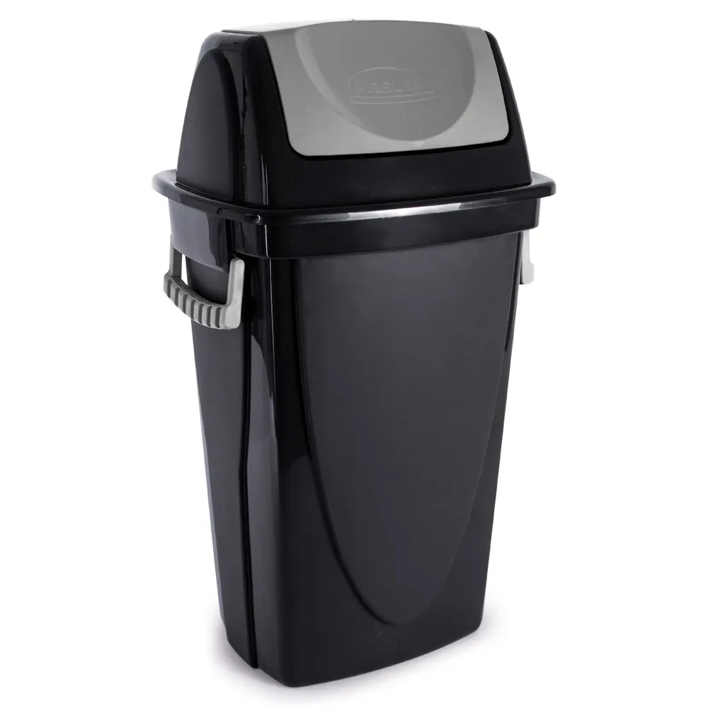 Castro Naves - LIXEIRA PLAST. 46L RETANG. PR C/TPA BASC. CZ - 11795 01