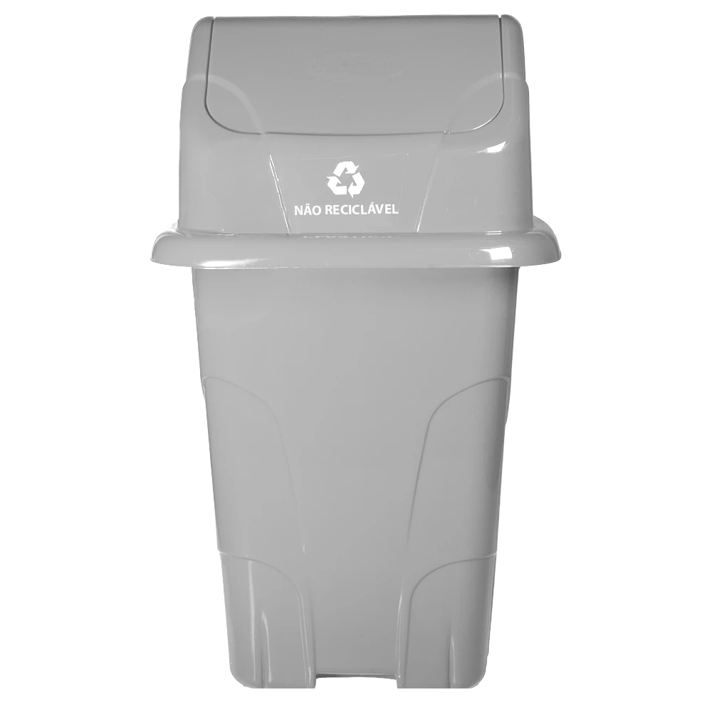 Castro Naves - LIXEIRA PLAST.  50L PRATA C/TPA. BASCUL. - 57547 01