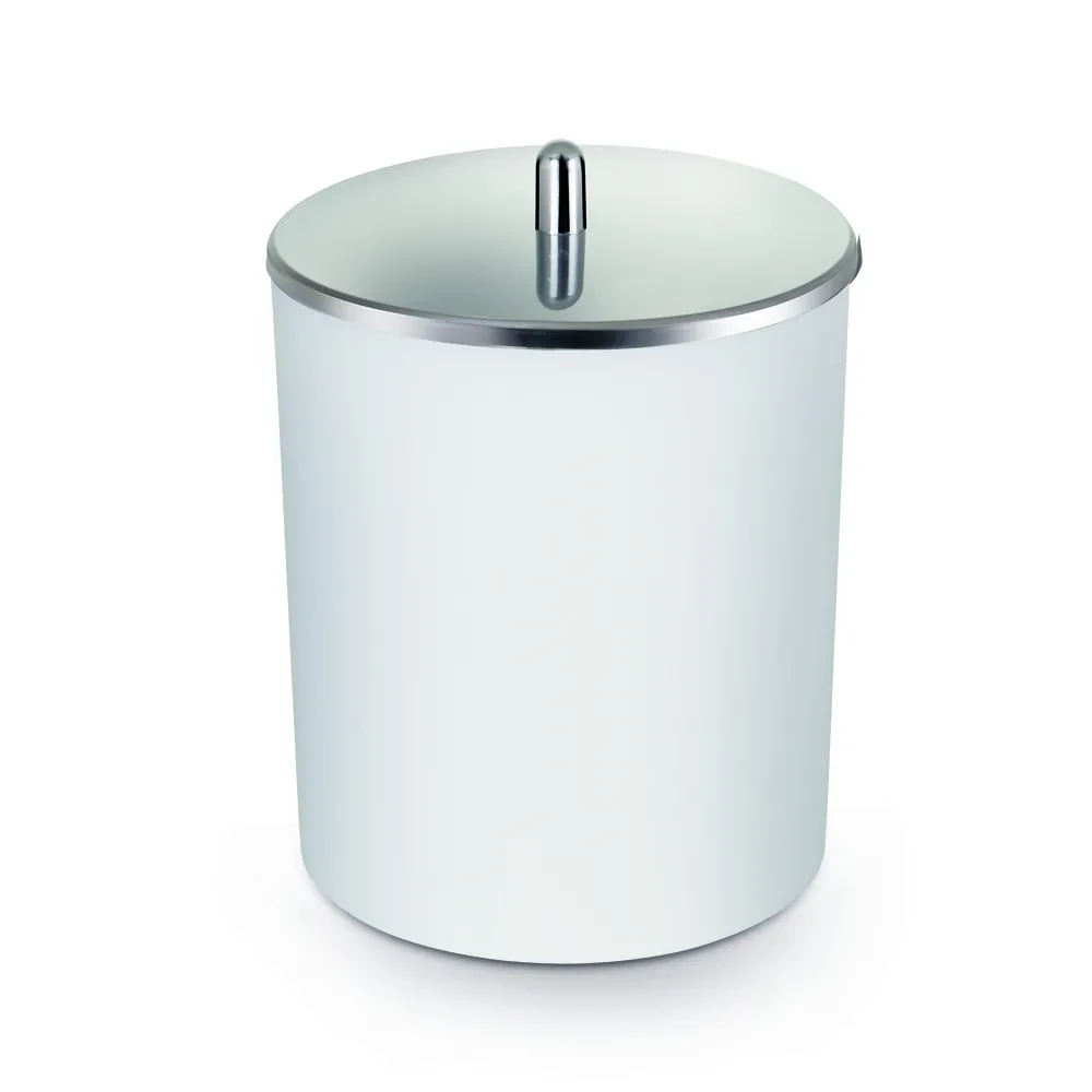 Castro Naves - LIXEIRA PLAST. 5L REDONDA BRANCA C/TPA INOX - 12715 01