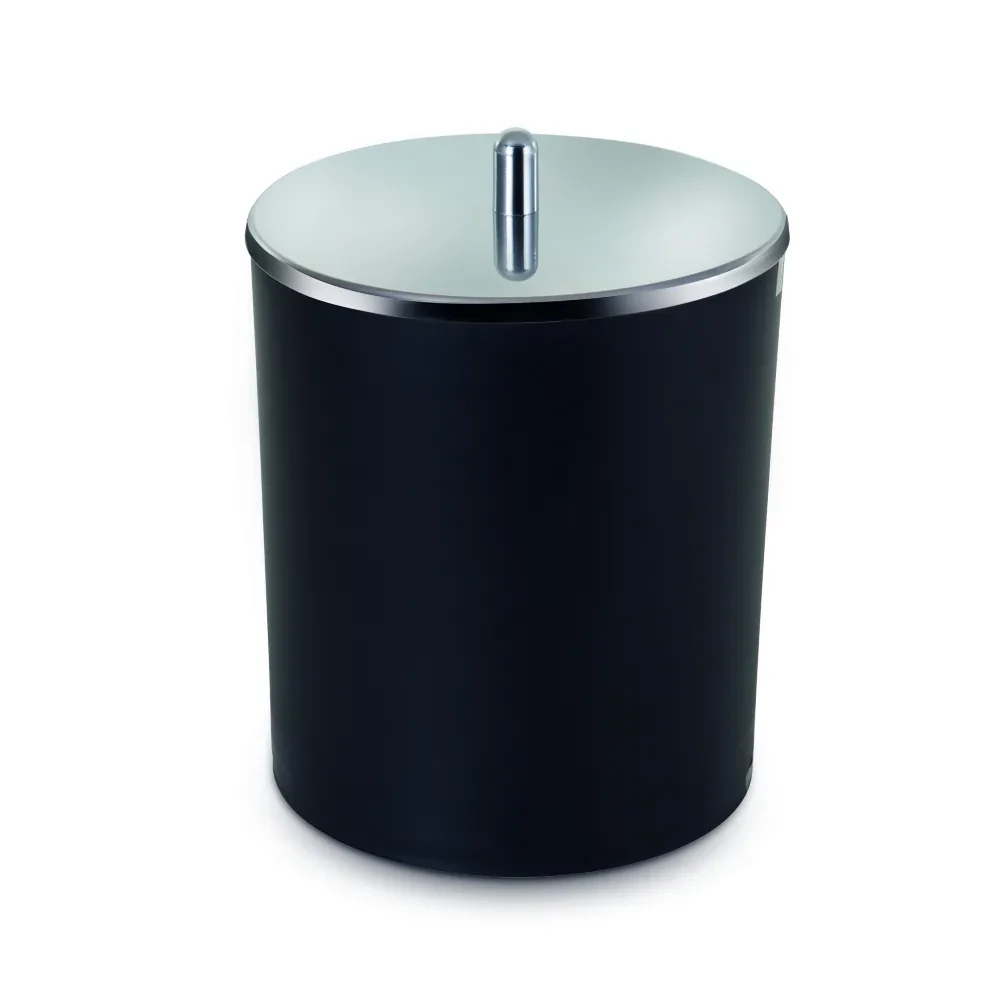 Castro Naves - LIXEIRA PLAST. 5L REDONDA PRETA C/TPA INOX - 12716 01