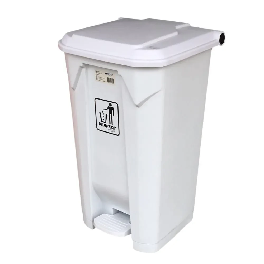 Castro Naves - LIXEIRA PLAST. C/PEDAL 100L QUAD. BRANCA - 8882 01