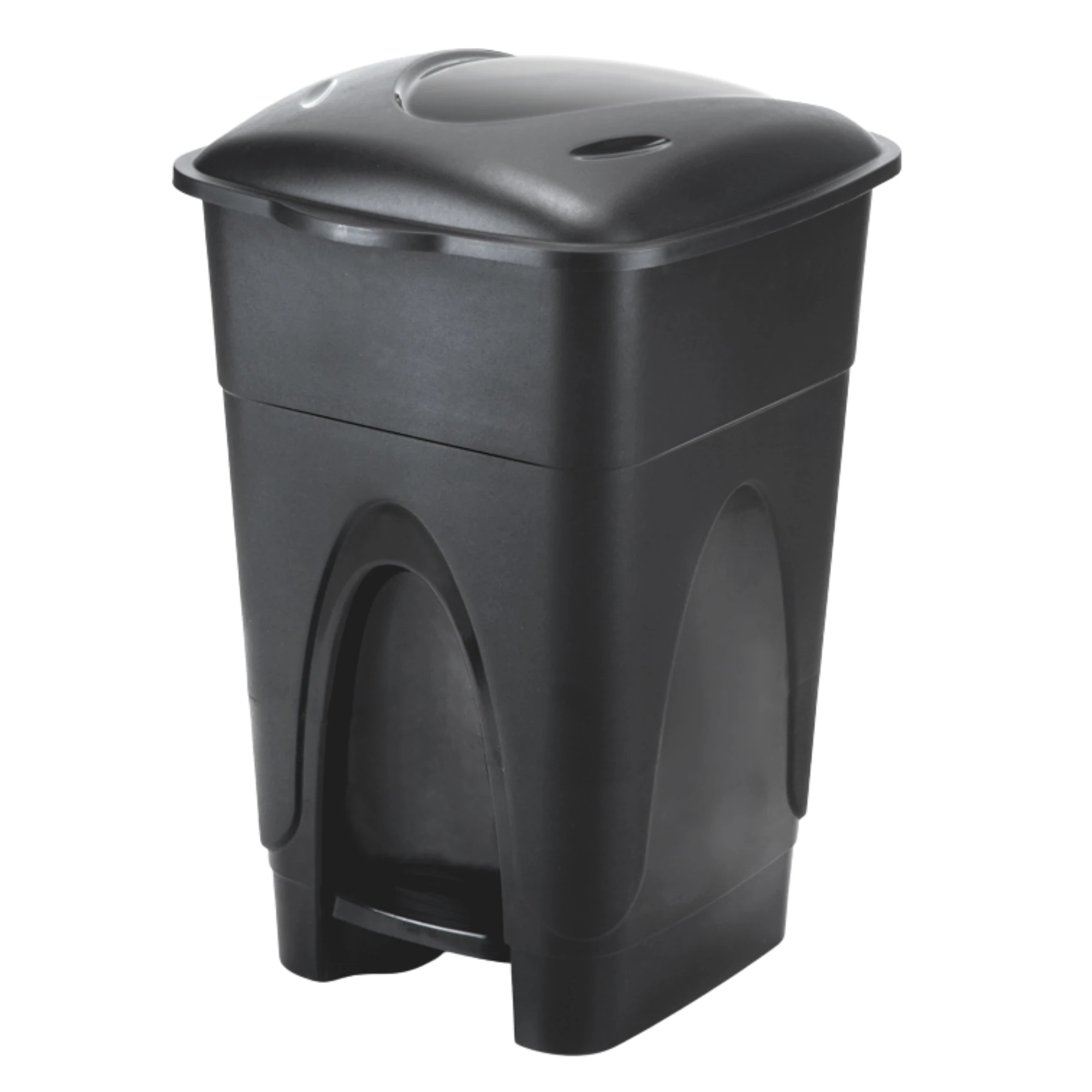 Castro Naves - LIXEIRA PLAST. C/PEDAL 30L QUAD. PRETA - 8859 01