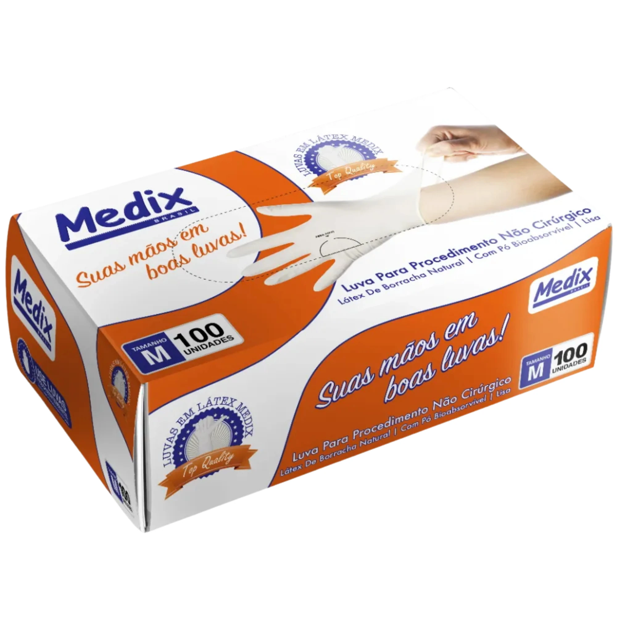 Castro Naves - LUVA LATEX DESC. PROCEDIMENTO COM PO M C/100 - 15171 01