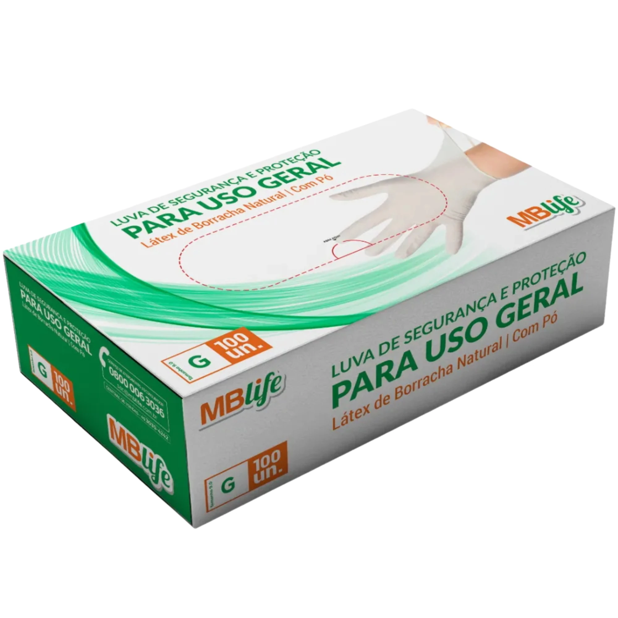 Castro Naves - LUVA LATEX DESC. USO GERAL COM PO G C/100 - 15179 01