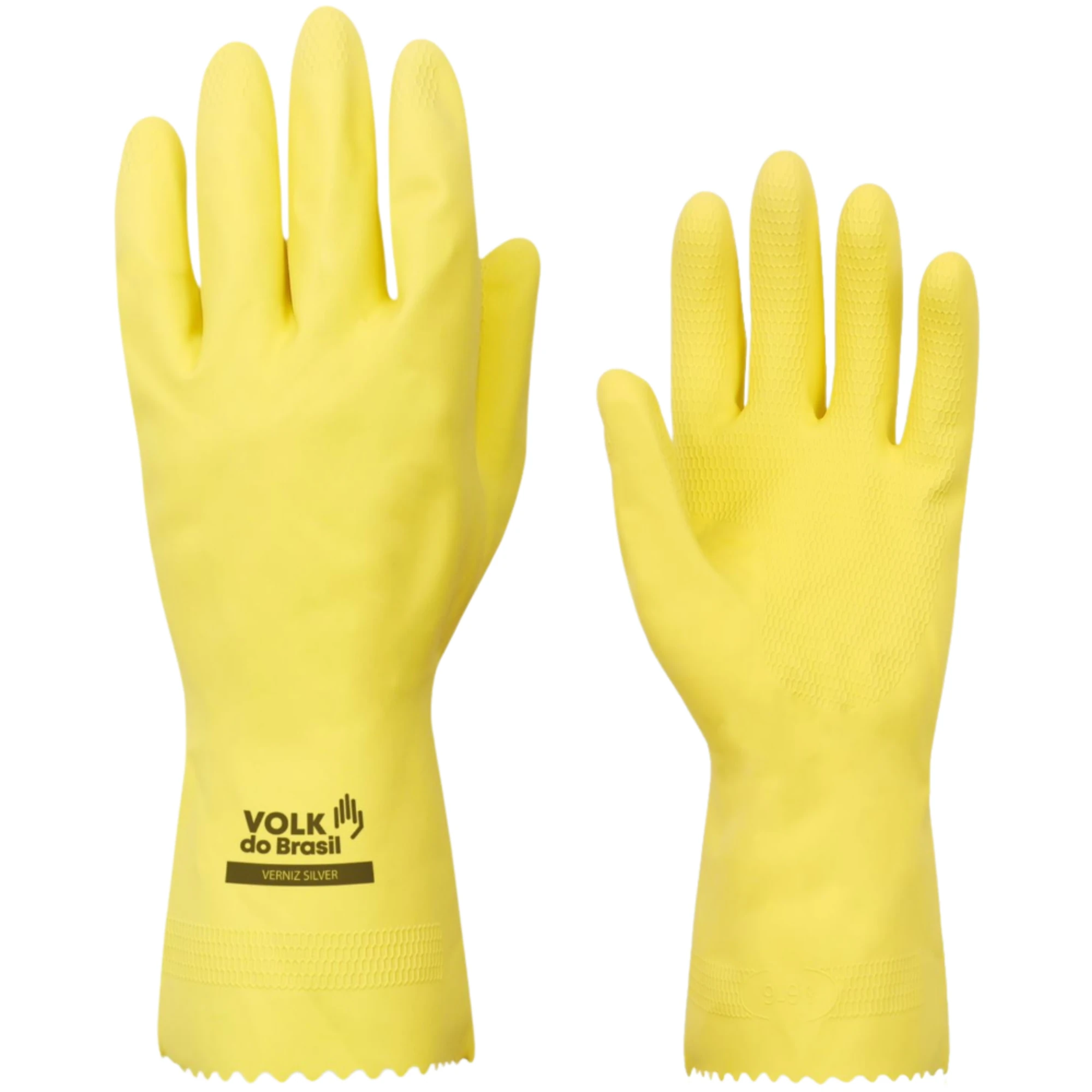 Castro Naves - LUVA LATEX VERNIZ SILVER AMARELA P - 10862 01