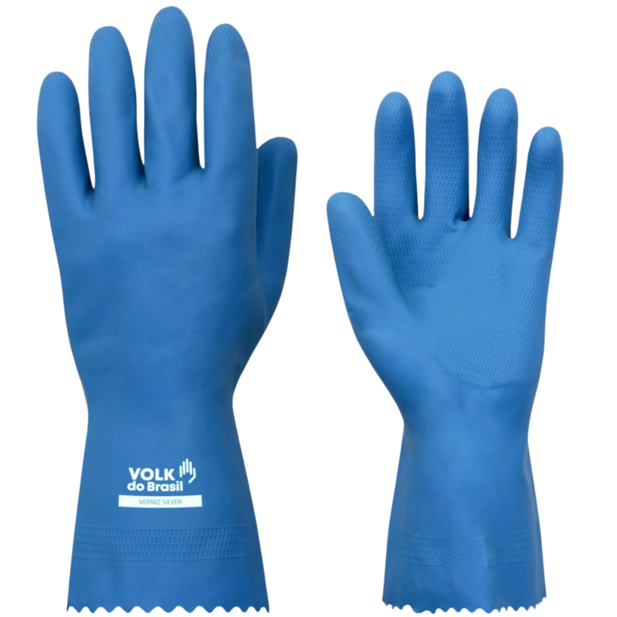 Castro Naves - LUVA LATEX VERNIZ SILVER AZUL G - 10863 01