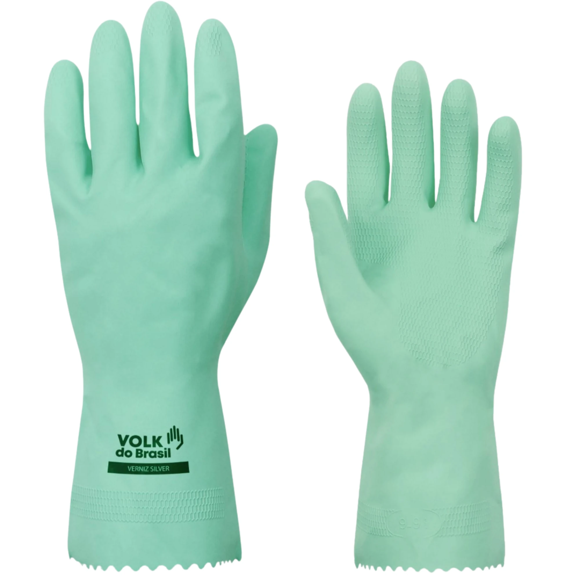 Castro Naves - LUVA LATEX VERNIZ SILVER VERDE P - 10868 01