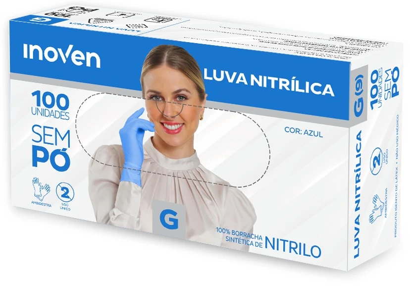 Castro Naves - LUVA NITRILICA DESC. SEM PO AZUL G CX/100 - 106875 01