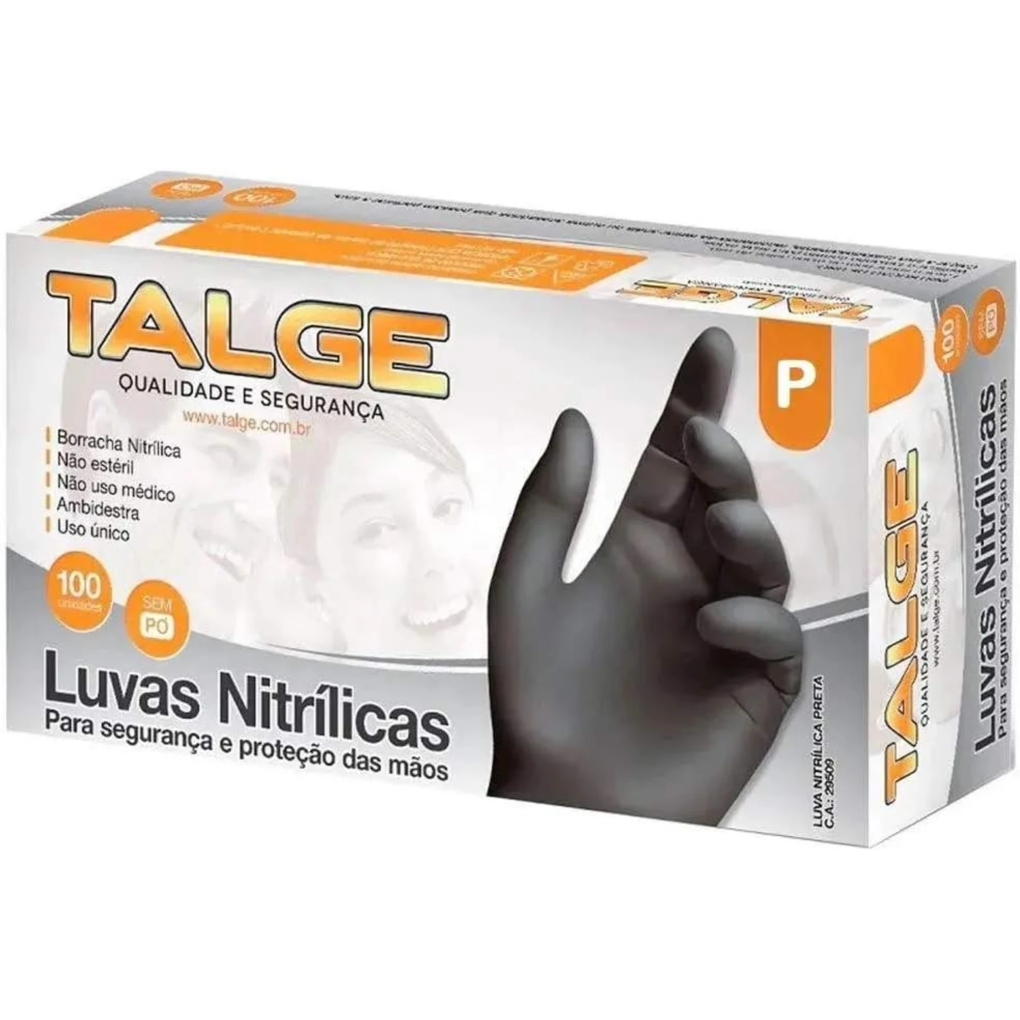 Castro Naves - LUVA NITRILICA DESC. SEM PO BLACK P Cx/100 - 12462 01