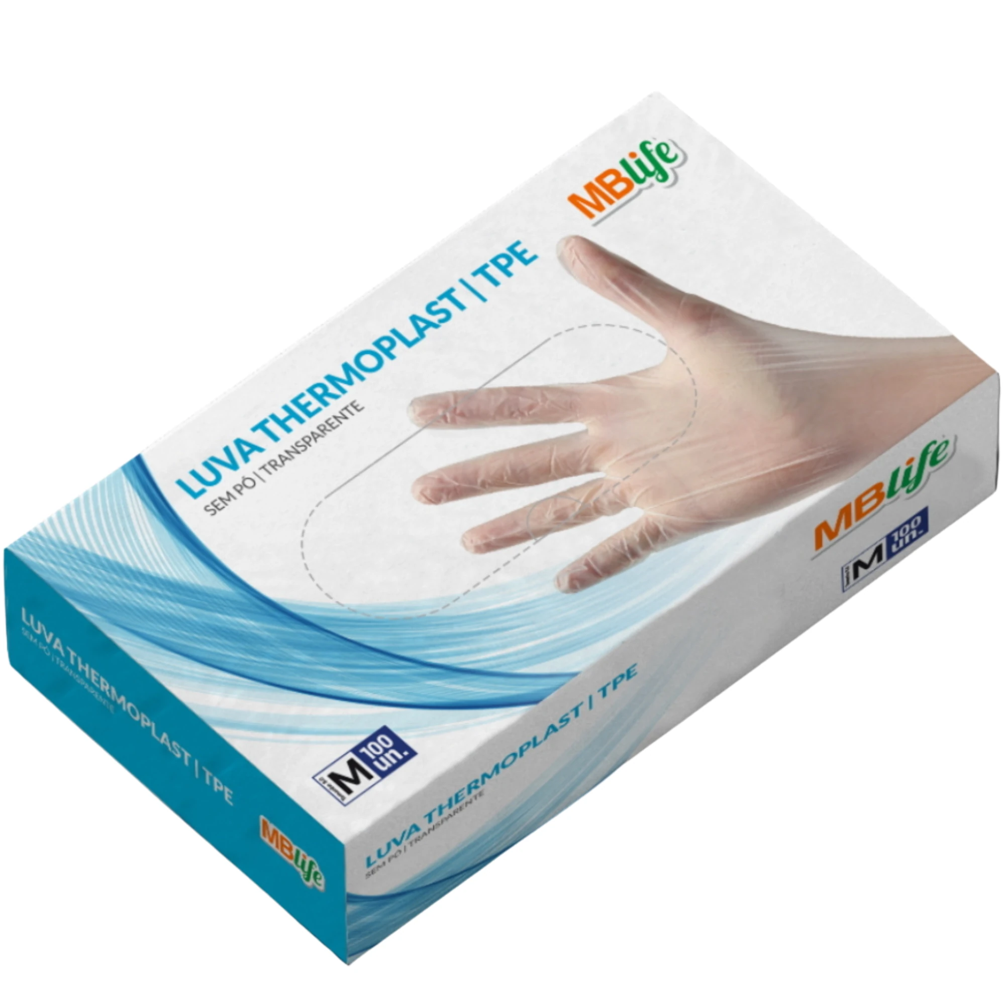 Imagem - Luva TPE Thermoplast Descartável Sem Pó Transparente Ambidestra P Cx/100. Para uso geral