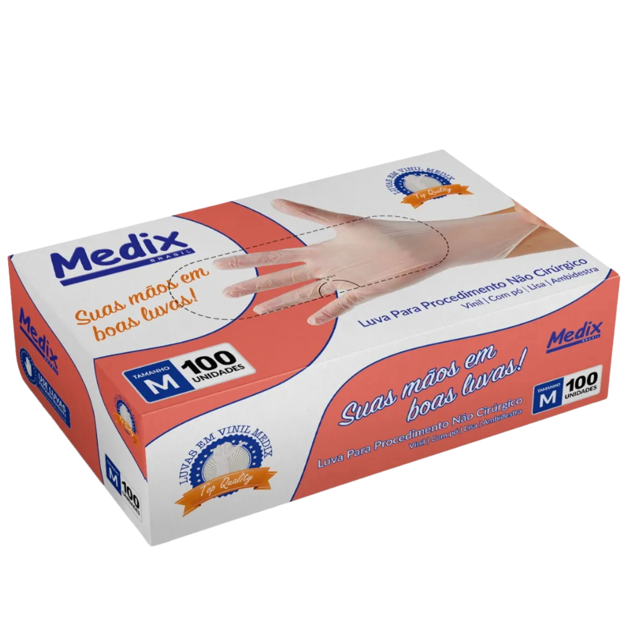Castro Naves - LUVA VINIL DESC. PROCEDIMENTO COM PO M C/100 - 15184 01