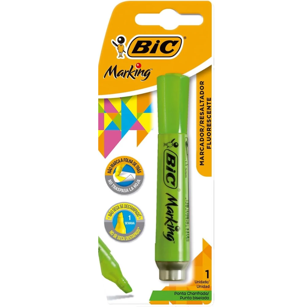 Imagem - Marca Texto BIC Fluorescente Ponta Chanfrada 1.5-3.5mm Verde BT/1