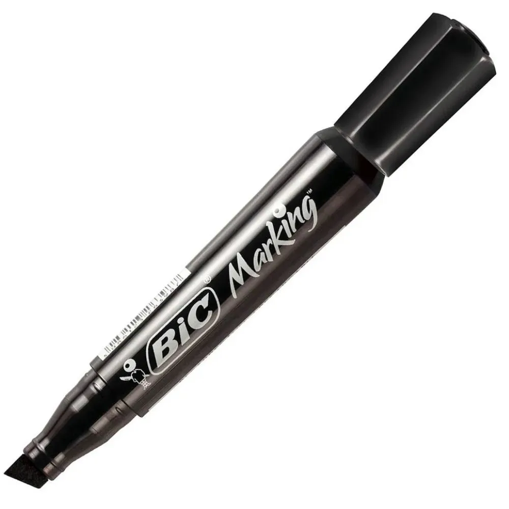 Marcador Permanente Recarregável BIC cor Preto Ponta Chanfrada 1.5-3.0mm BT/1