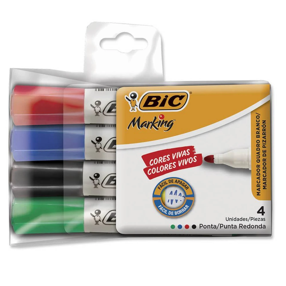 Castro Naves - MARCADOR DE QUADRO BCO RECAR. BT/4 CORES - 106517 01