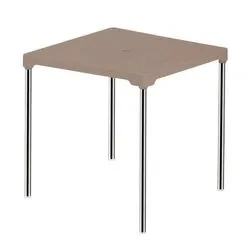 Castro Naves - MESA PLASTICA 70X70CM PES EM ALUMINIO NUDE - 10076 01
