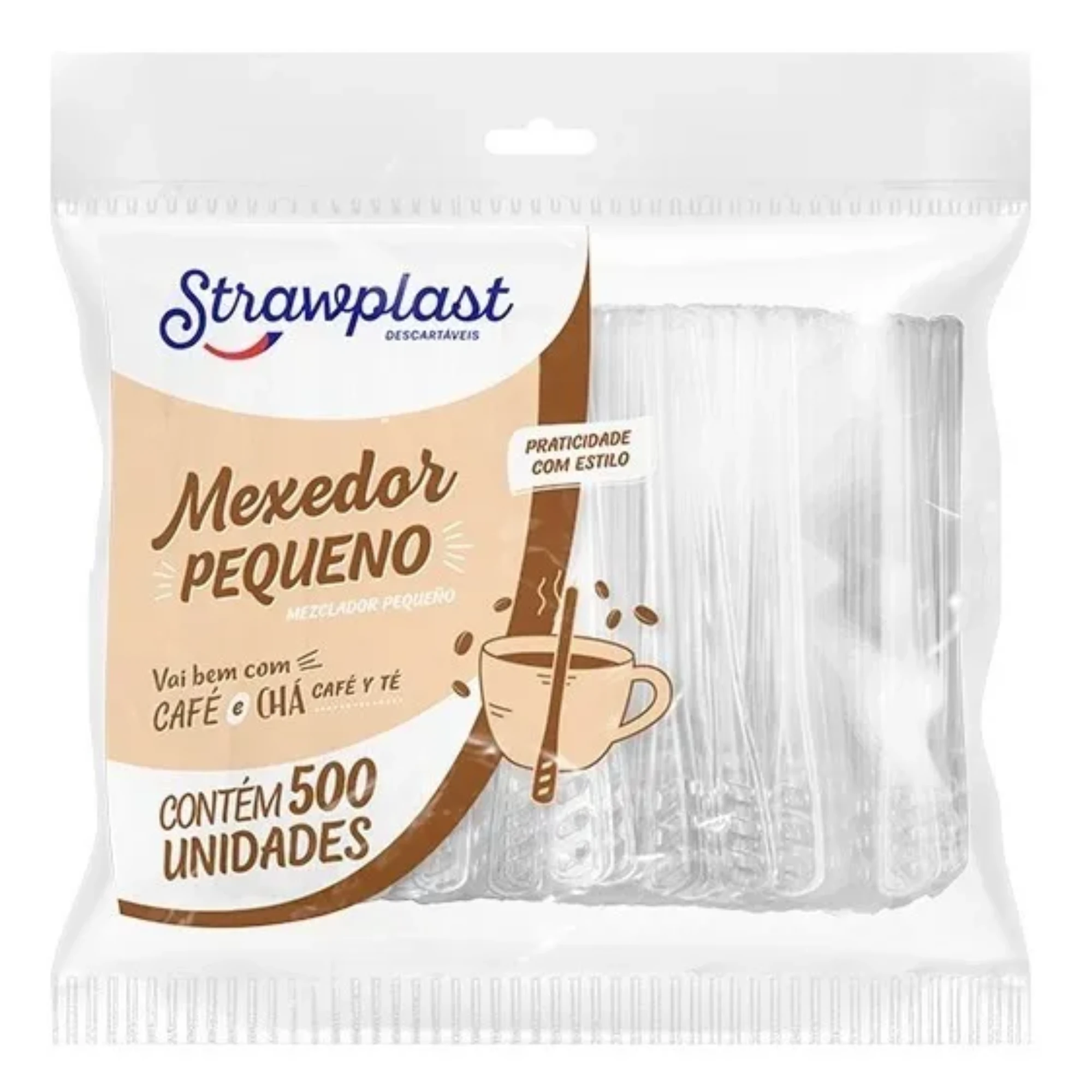 Mexedor Plástico Pequeno 7,5cm cor Cristal Pt/500 MSP-800
