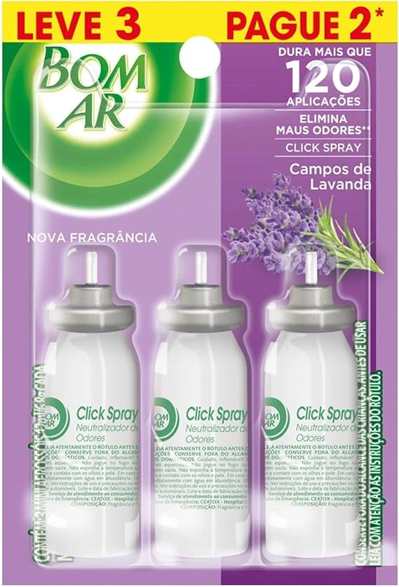 Castro Naves - ODORIZADOR BOM AR 12ML REFIL LAVANDA C/3 UND - 104562 01