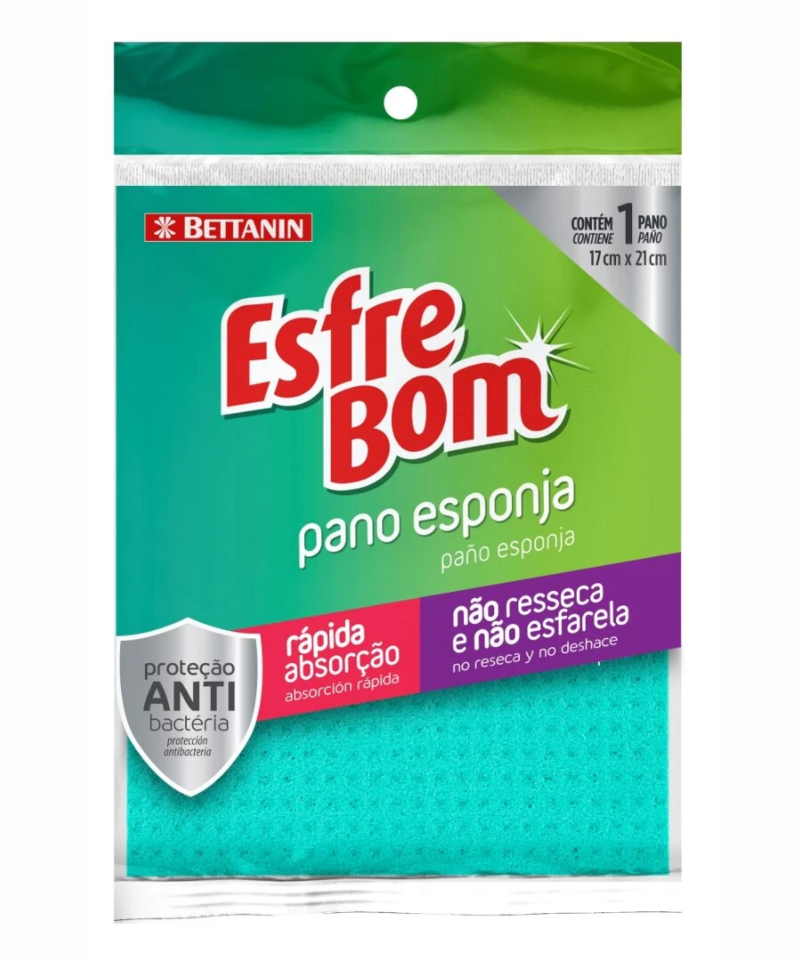 Castro Naves - PANO ESPONJA ANTIBACTERIANA 17X21CM - 15411 01