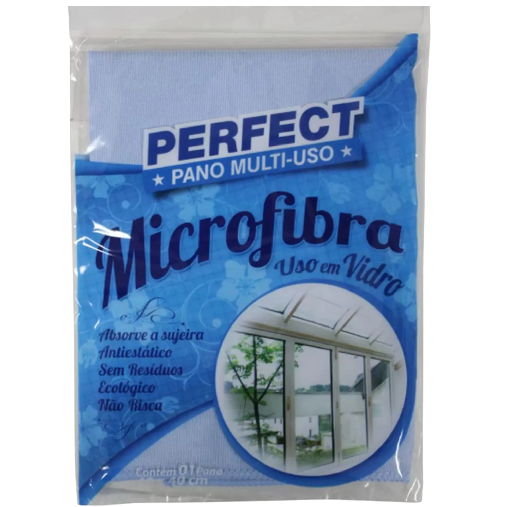Castro Naves - PANO MICROFIBRA VIDRO 40X40CM AZUL - 8549 01