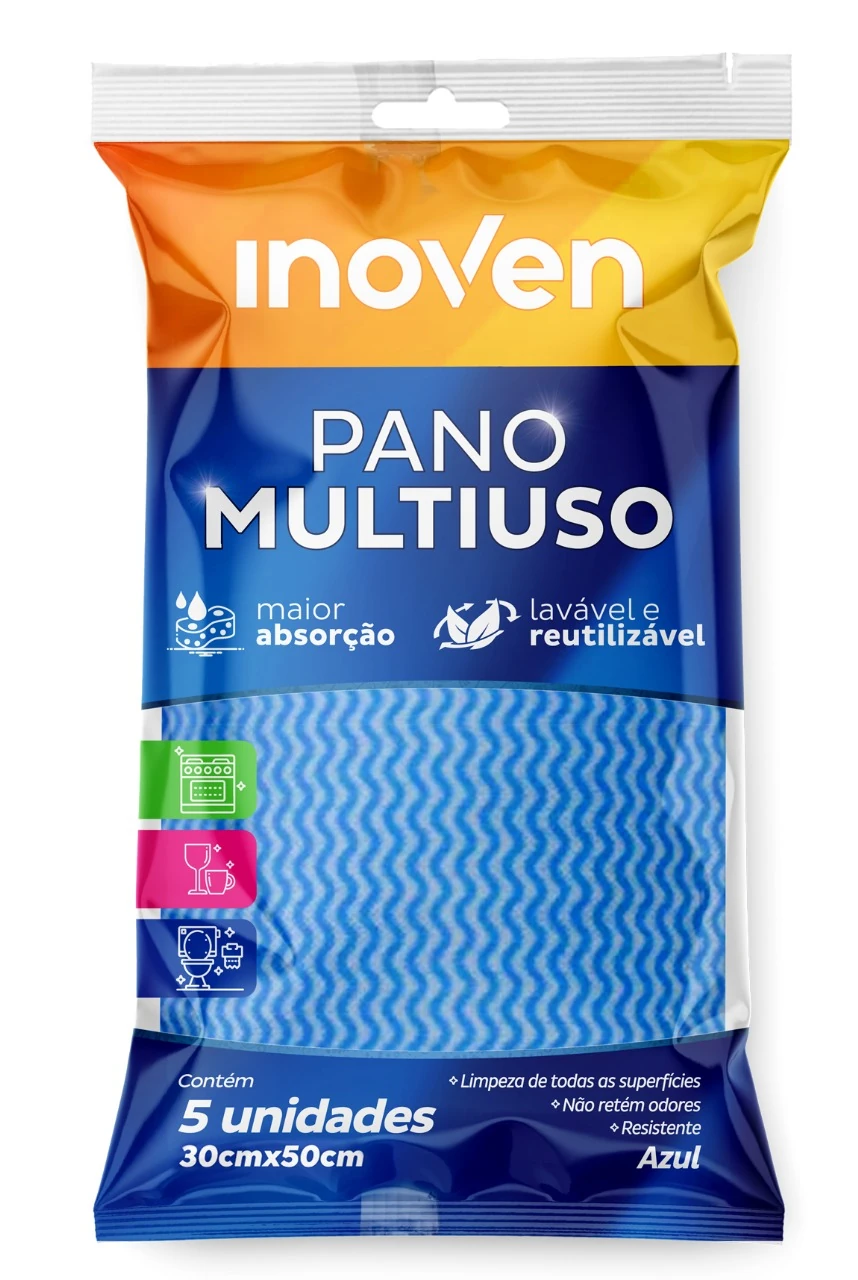 Castro Naves - PANO MULTIUSO 30X50CM AZUL C/5 - 106860 01