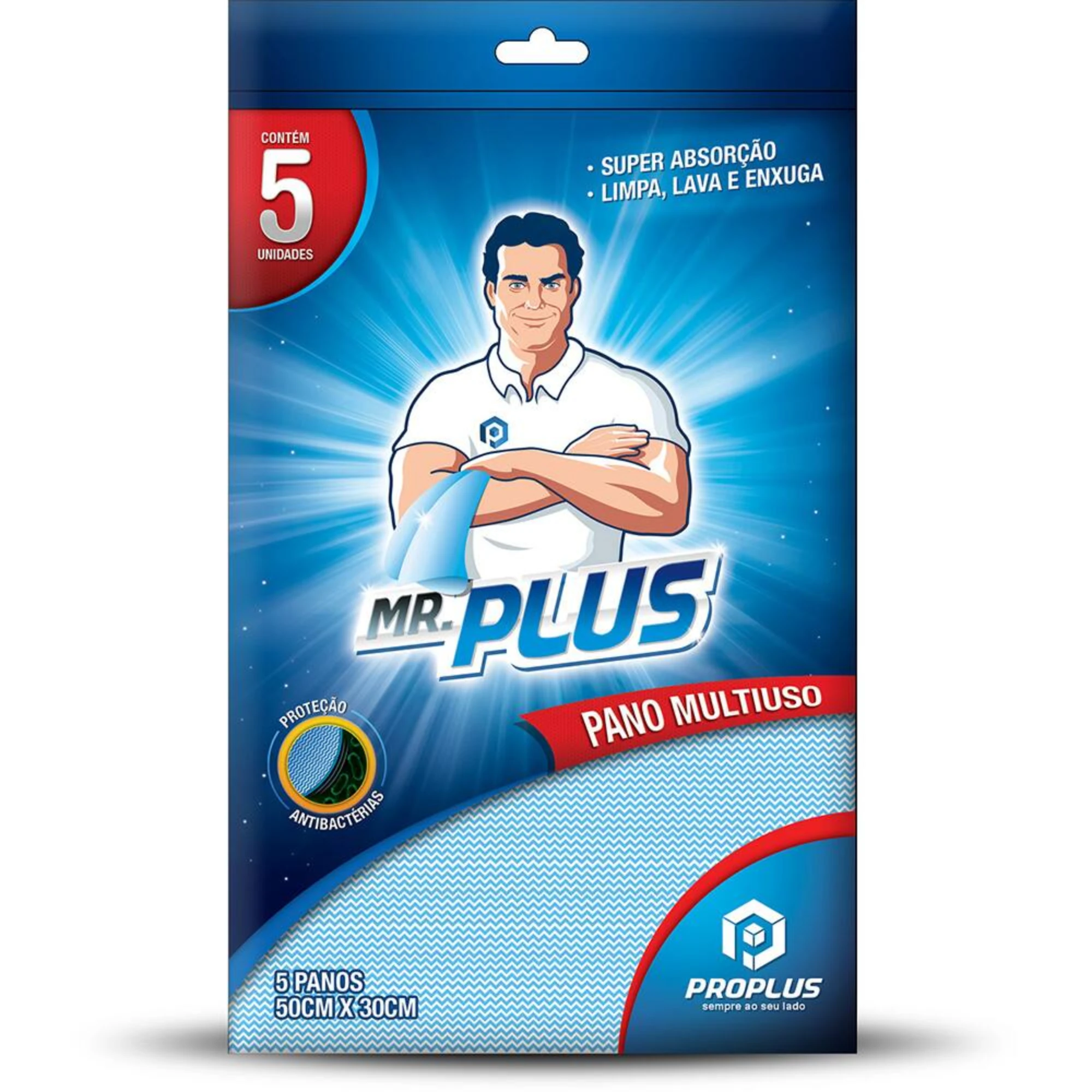Castro Naves - PANO MULTIUSO 40G 50X30CM C/5 AZ M.PLUS - 12476 01
