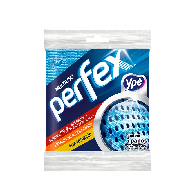 Castro Naves - PANO MULTIUSO 40G 60X33CM C/5 AZUL YPE PERFEX - 11086 01
